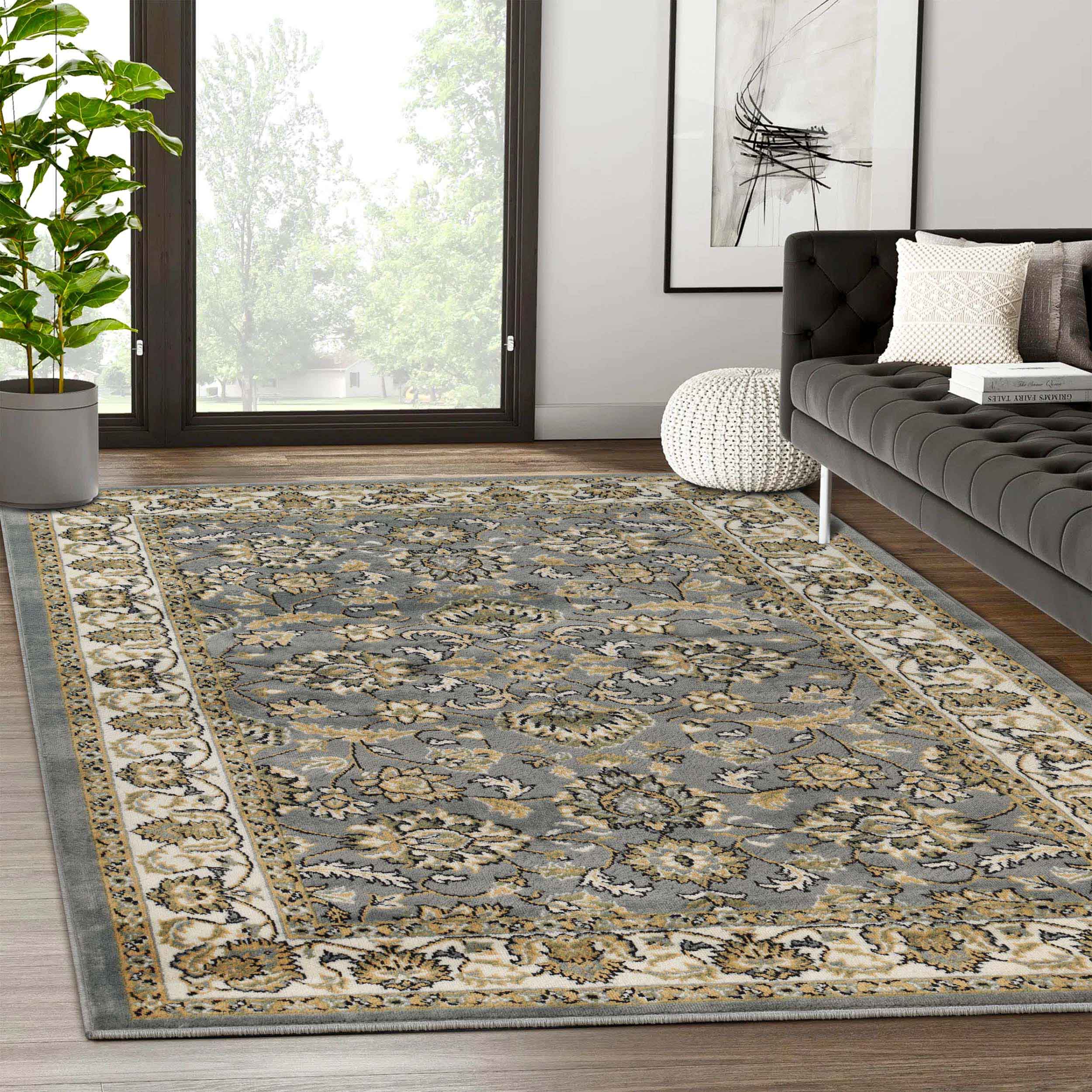 Lille Elegant Floral Indoor Area Rug Or Runner Rug - Blue Nile Mills