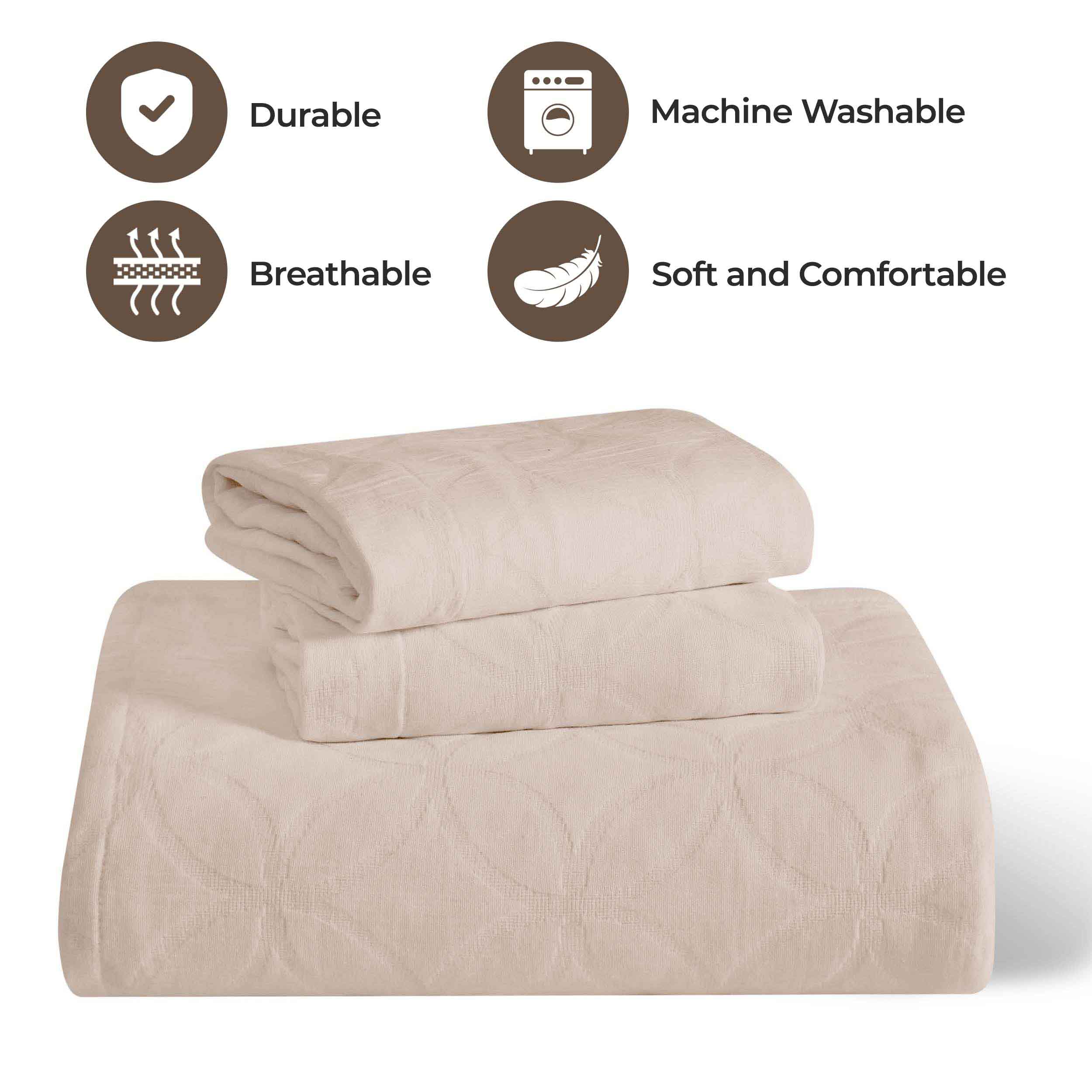 Serenity Cotton Matelasse Celtic Circle Airy Bedspread Set - Blue Nile Mills