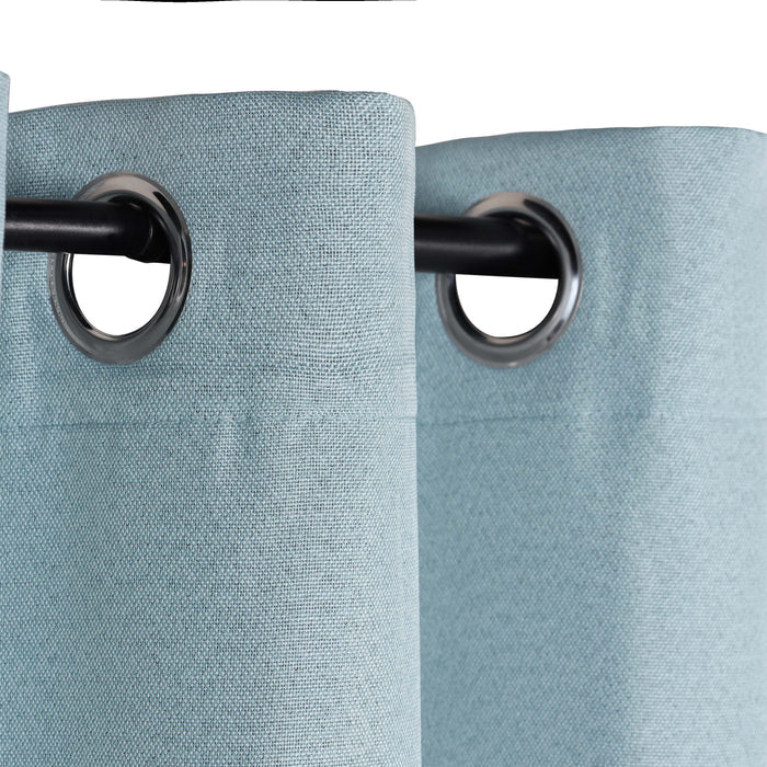Linen Washable Room Darkening Blackout Curtains, Set of 2 Panels - Blue Nile Mills