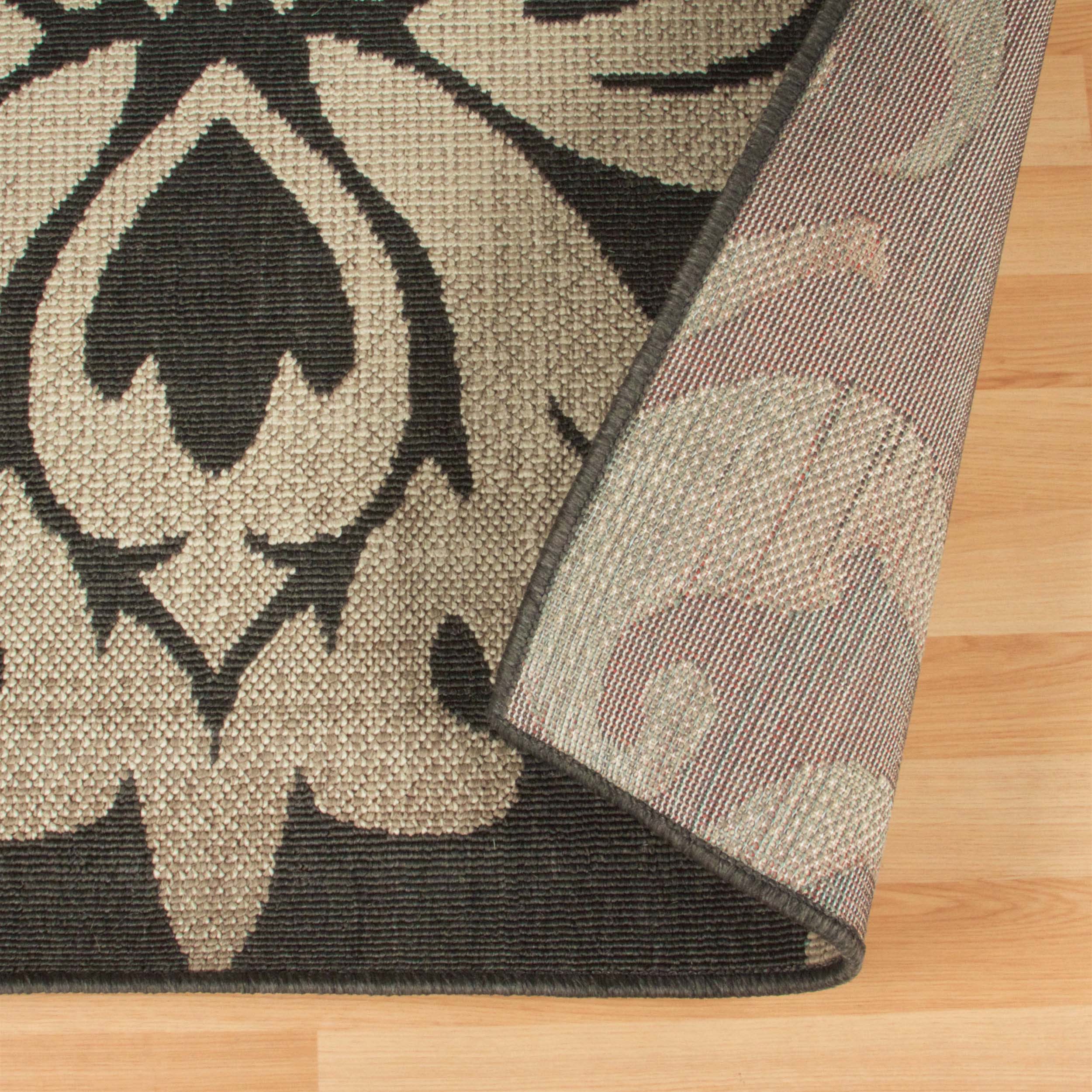 Lowell Traditional Damask Indoor Outdoor Area Rug - Blue Nile Mills