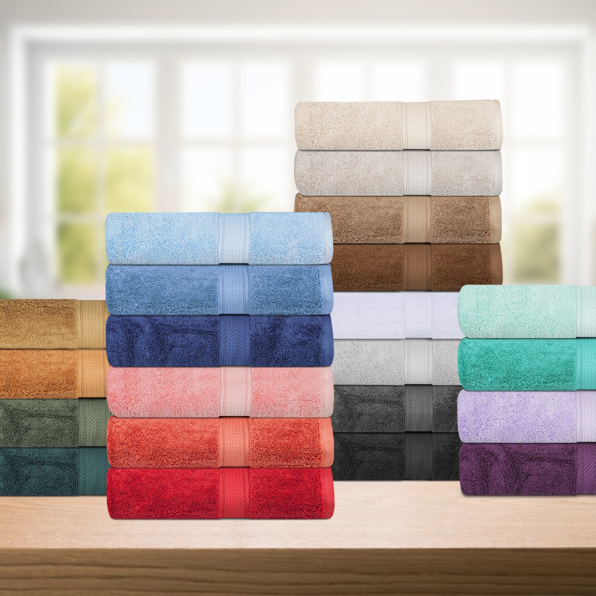 Egyptian Cotton Pile Plush Heavyweight Luxury Soft 3-Piece Towel Set - Blue Nile Mills