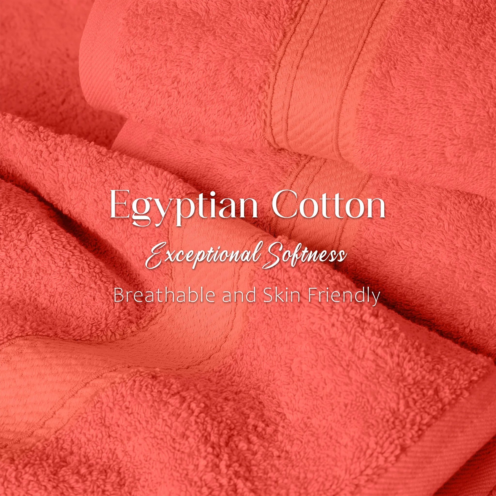 Egyptian Cotton Pile Plush Heavyweight Soft 4 Piece Bath Towel Set