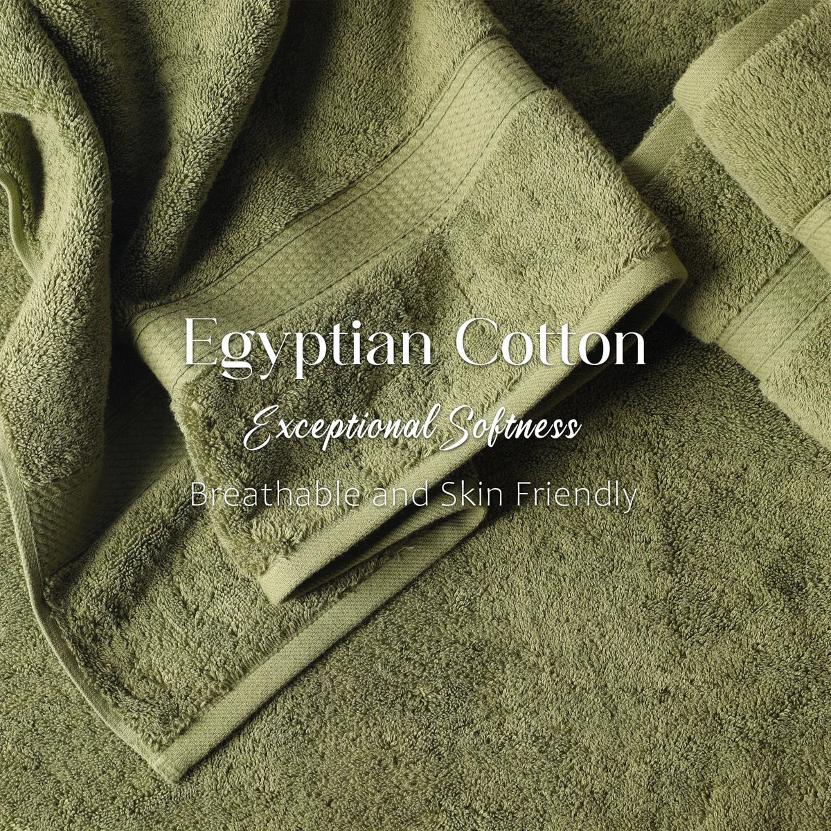 Egyptian Cotton Pile Plush Heavyweight Soft 4 Piece Bath Towel Set