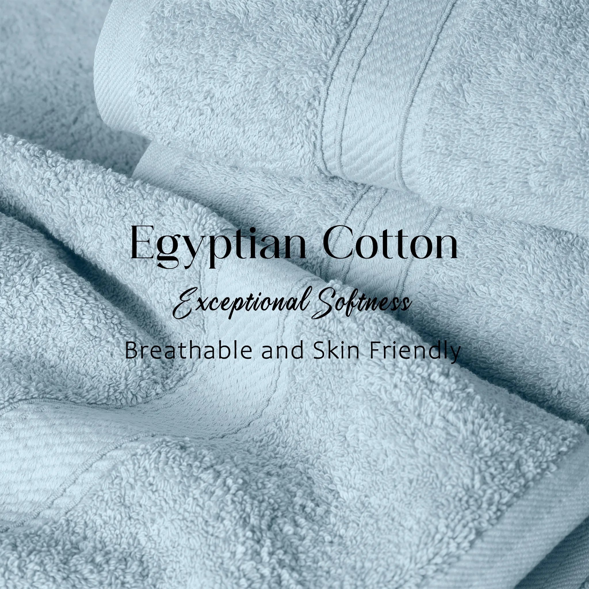 Egyptian Cotton Pile Plush Heavyweight Soft 4 Piece Bath Towel Set
