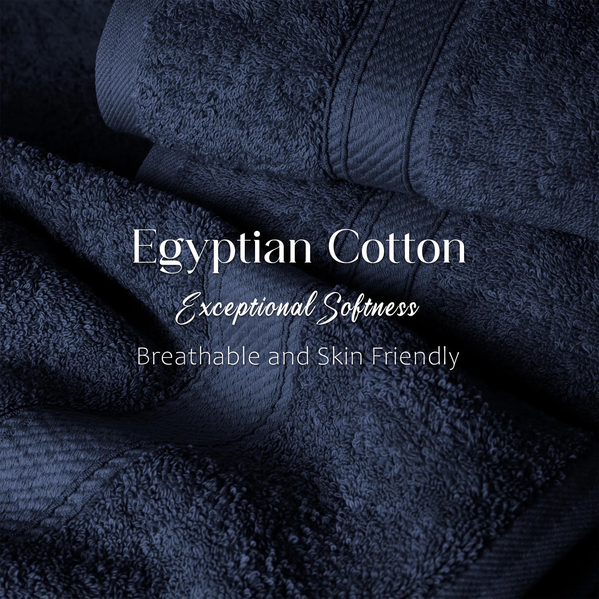 Egyptian Cotton Pile Plush Heavyweight Soft 4 Piece Bath Towel Set