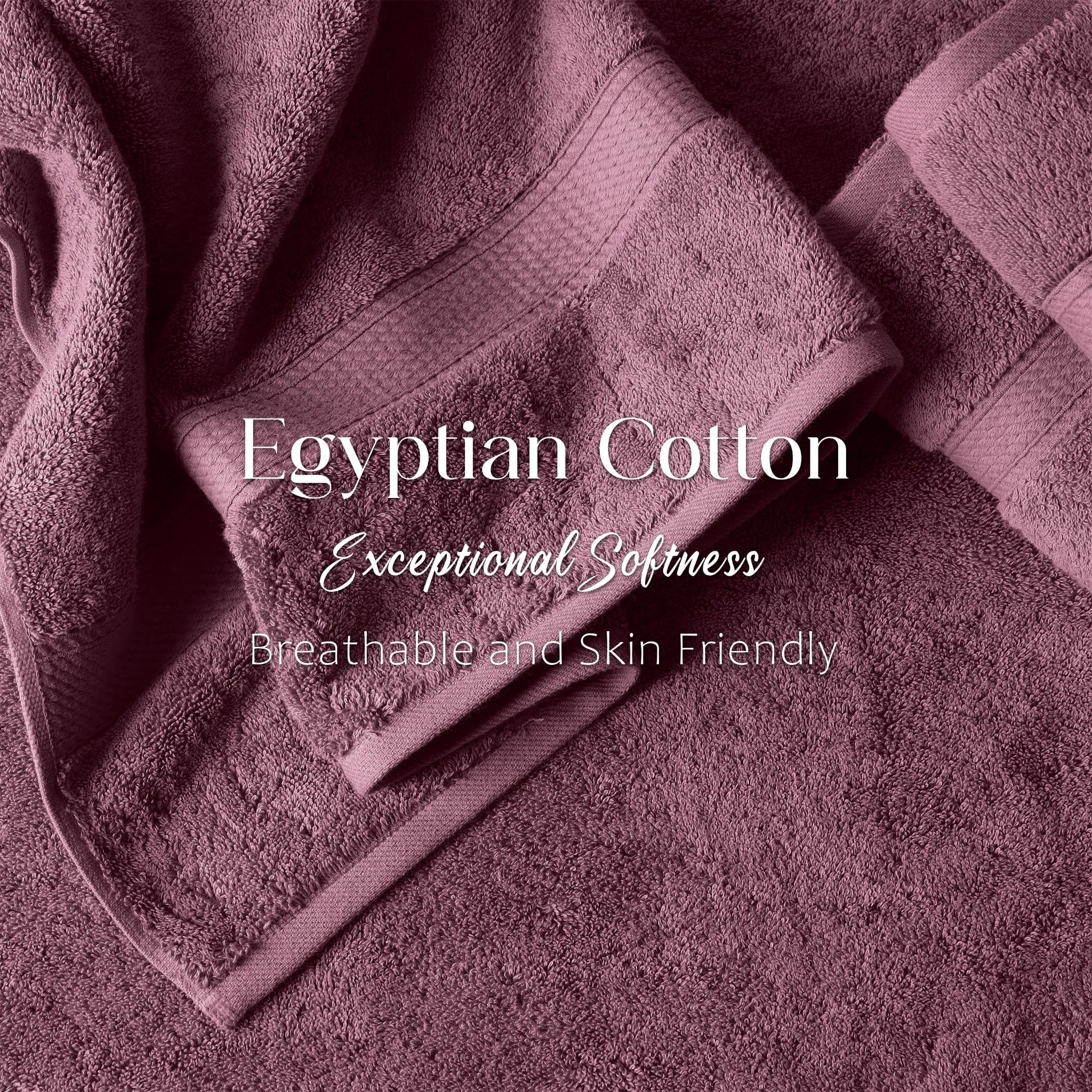Egyptian Cotton Pile Plush Heavyweight Soft 4 Piece Bath Towel Set