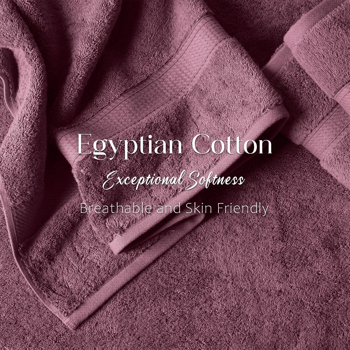 Egyptian Cotton Pile Plush Heavyweight Soft 4 Piece Bath Towel Set