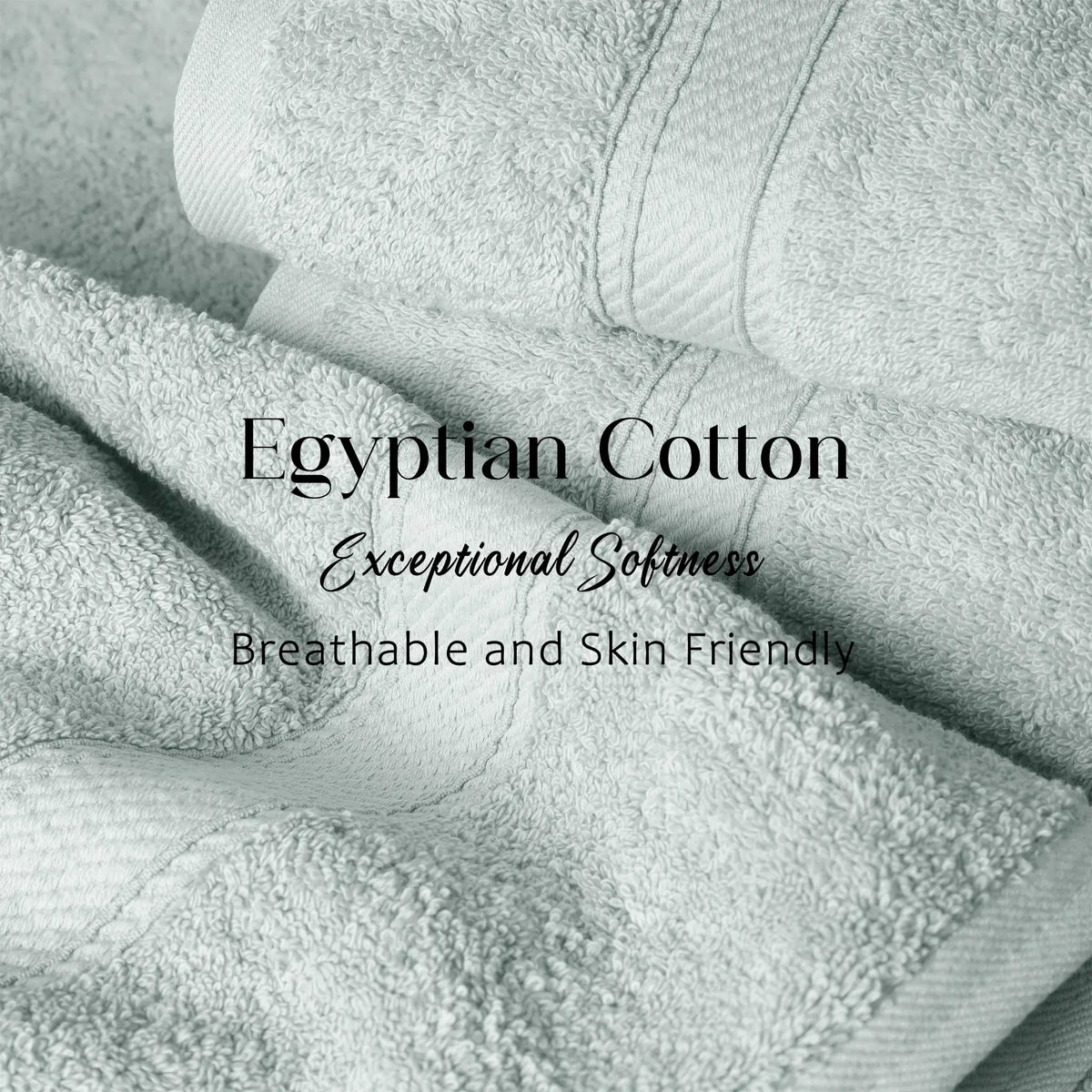 Egyptian Cotton Pile Plush Heavyweight Soft 4 Piece Bath Towel Set