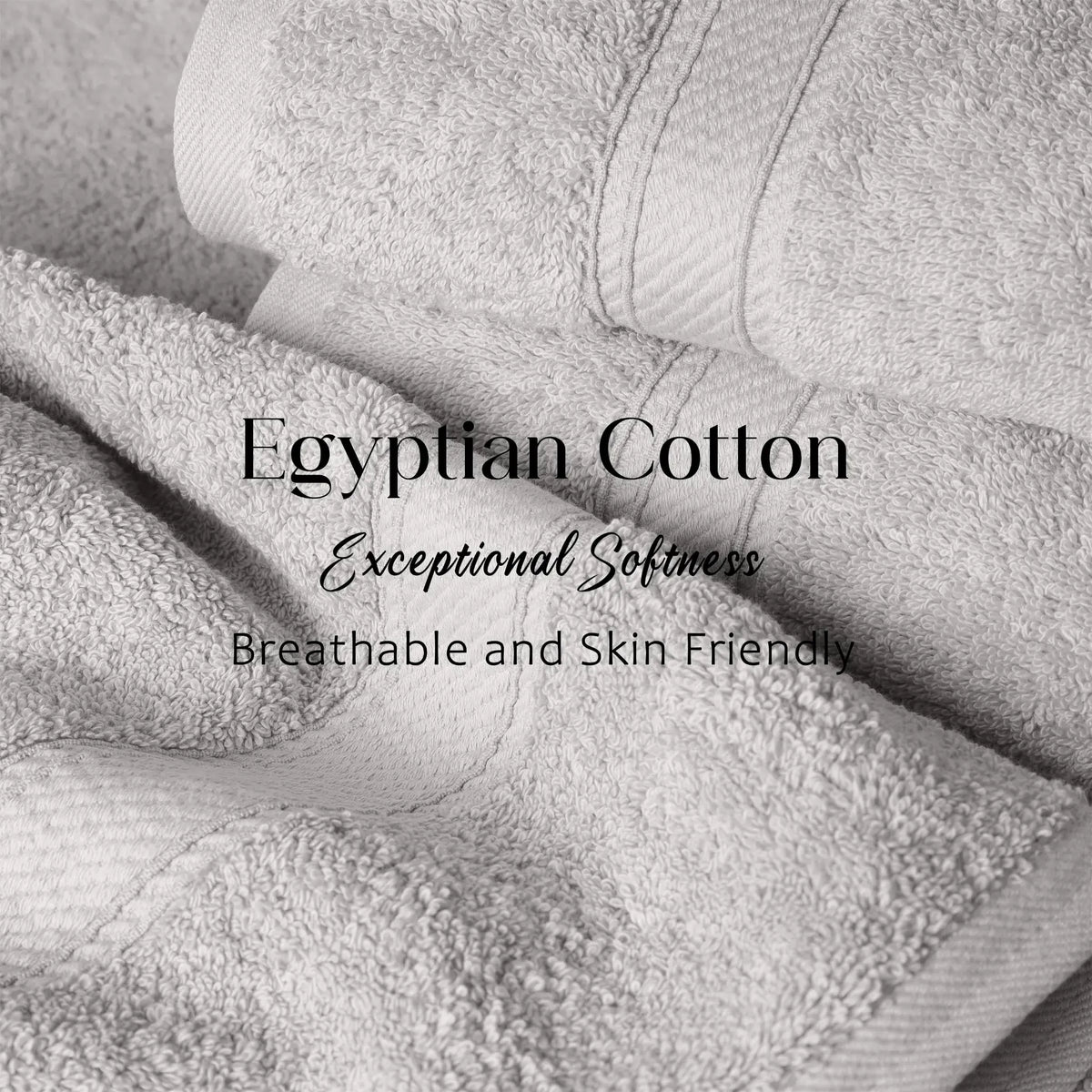 Egyptian Cotton Pile Plush Heavyweight Soft 4 Piece Bath Towel Set