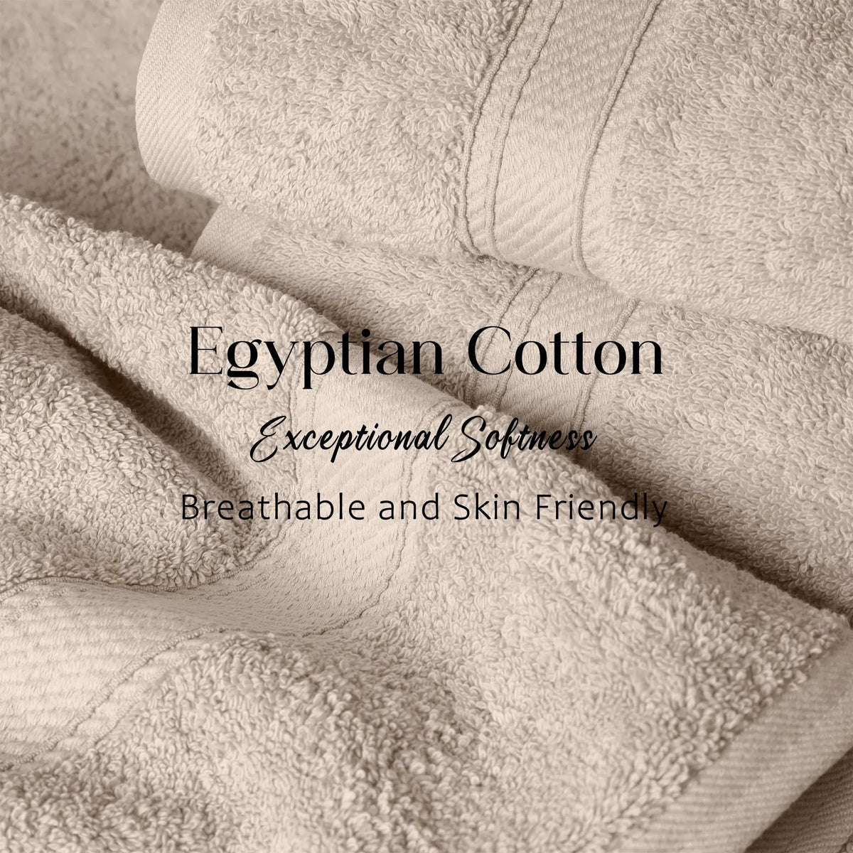 Egyptian Cotton Pile Plush Heavyweight Soft 4 Piece Bath Towel Set