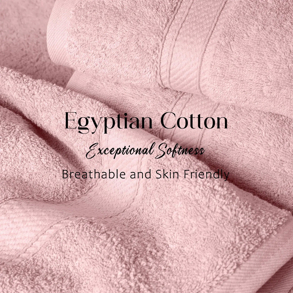 Egyptian Cotton Pile Plush Heavyweight Soft 4 Piece Bath Towel Set