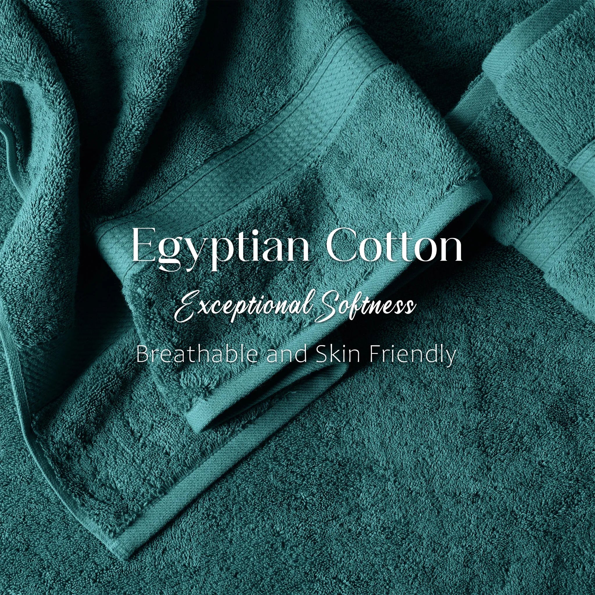Egyptian Cotton Pile Plush Heavyweight Soft 4 Piece Bath Towel Set