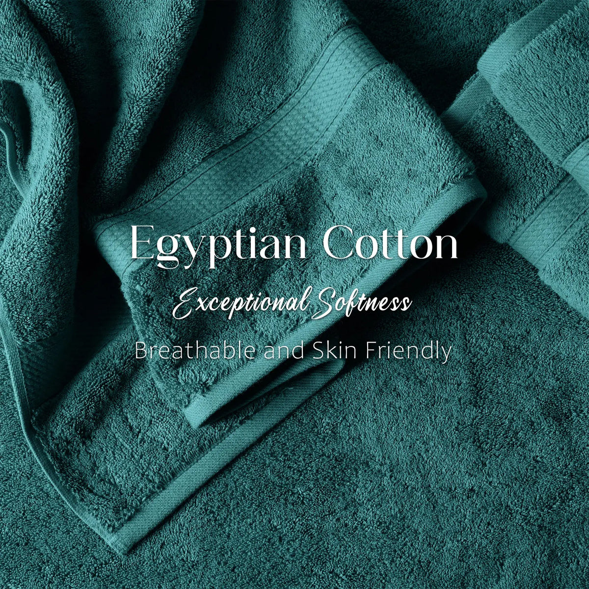 Egyptian Cotton Pile Plush Heavyweight Soft 4 Piece Bath Towel Set