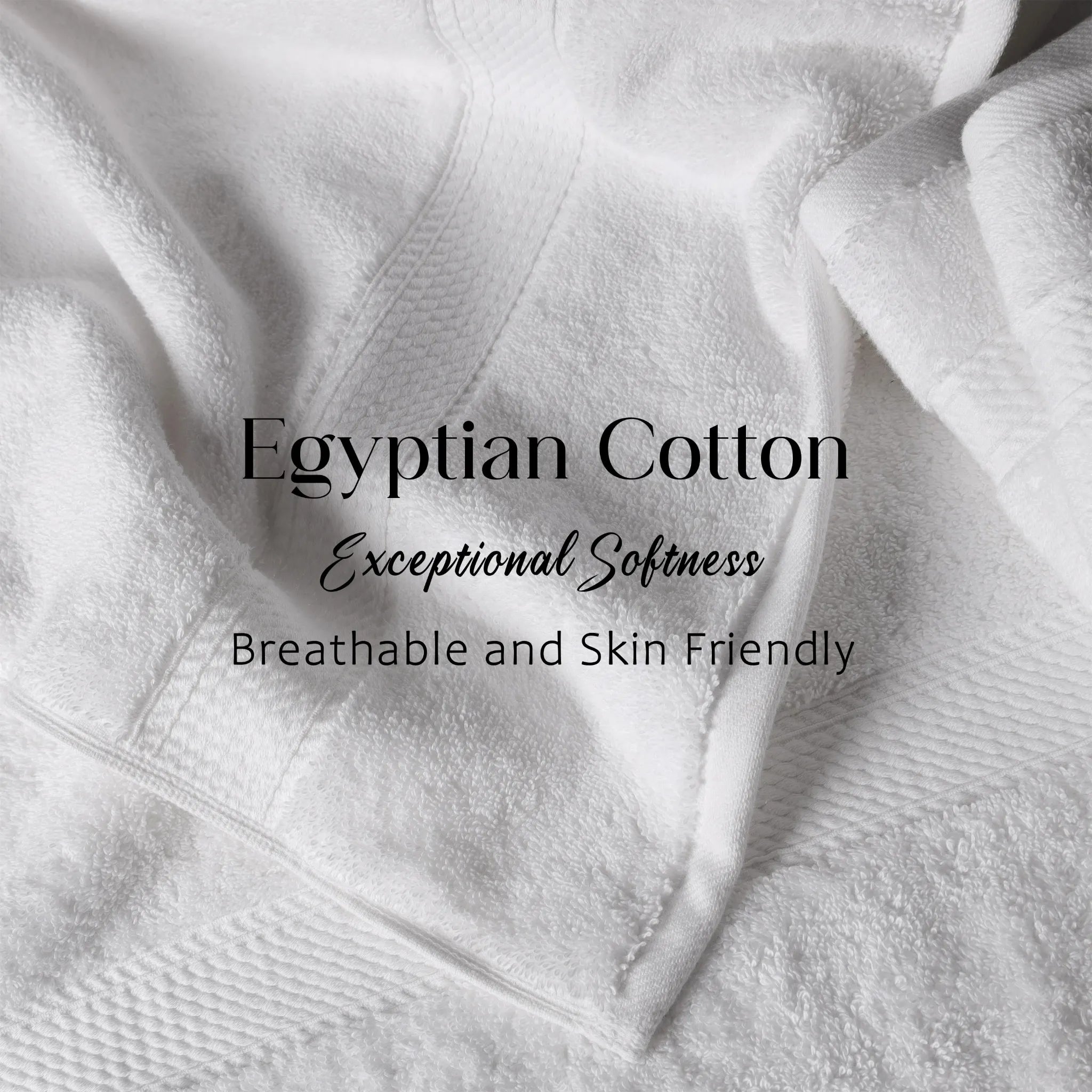 Egyptian Cotton Pile Plush Heavyweight Soft 4 Piece Bath Towel Set