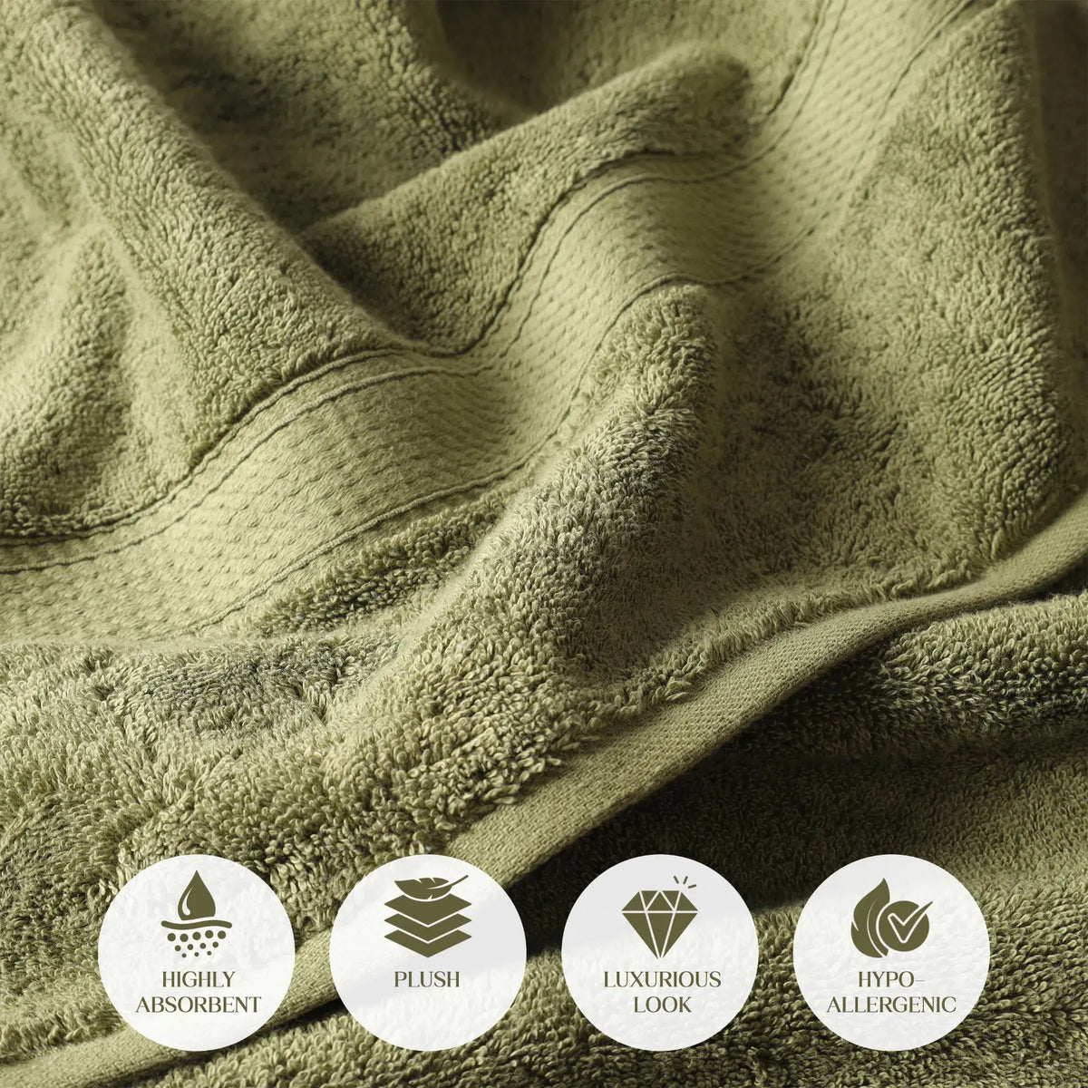 Egyptian Cotton Pile Plush Heavyweight Soft 4 Piece Bath Towel Set