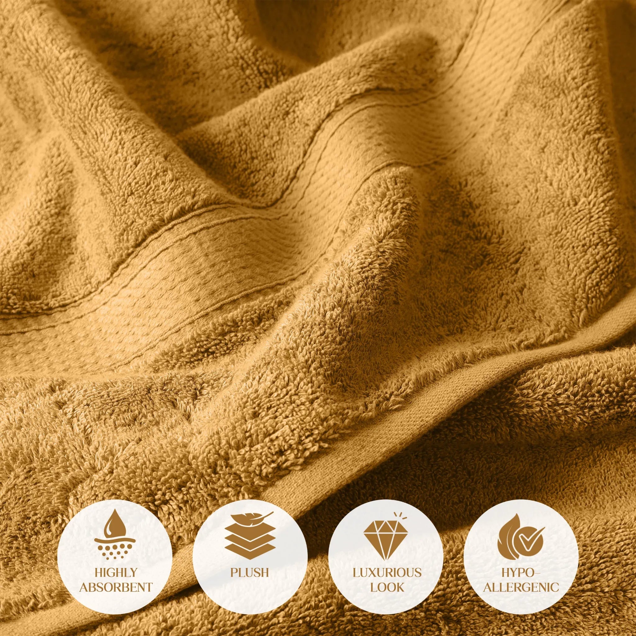 Egyptian Cotton Pile Plush Heavyweight Soft 4 Piece Bath Towel Set