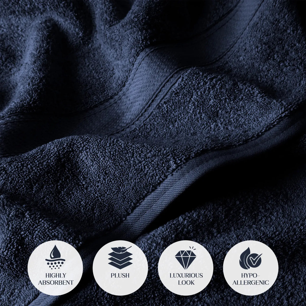 Egyptian Cotton Pile Plush Heavyweight Soft 4 Piece Bath Towel Set