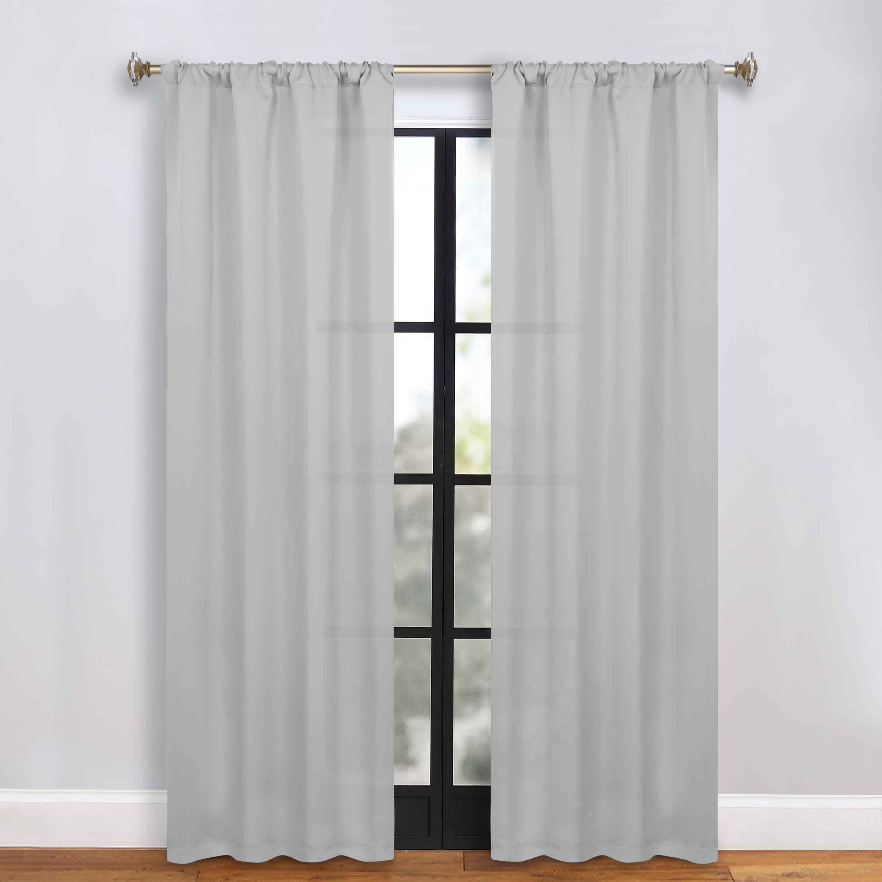 Solid Machine Washable Room Darkening Blackout Curtains, Set of 2 - Blue Nile Mills