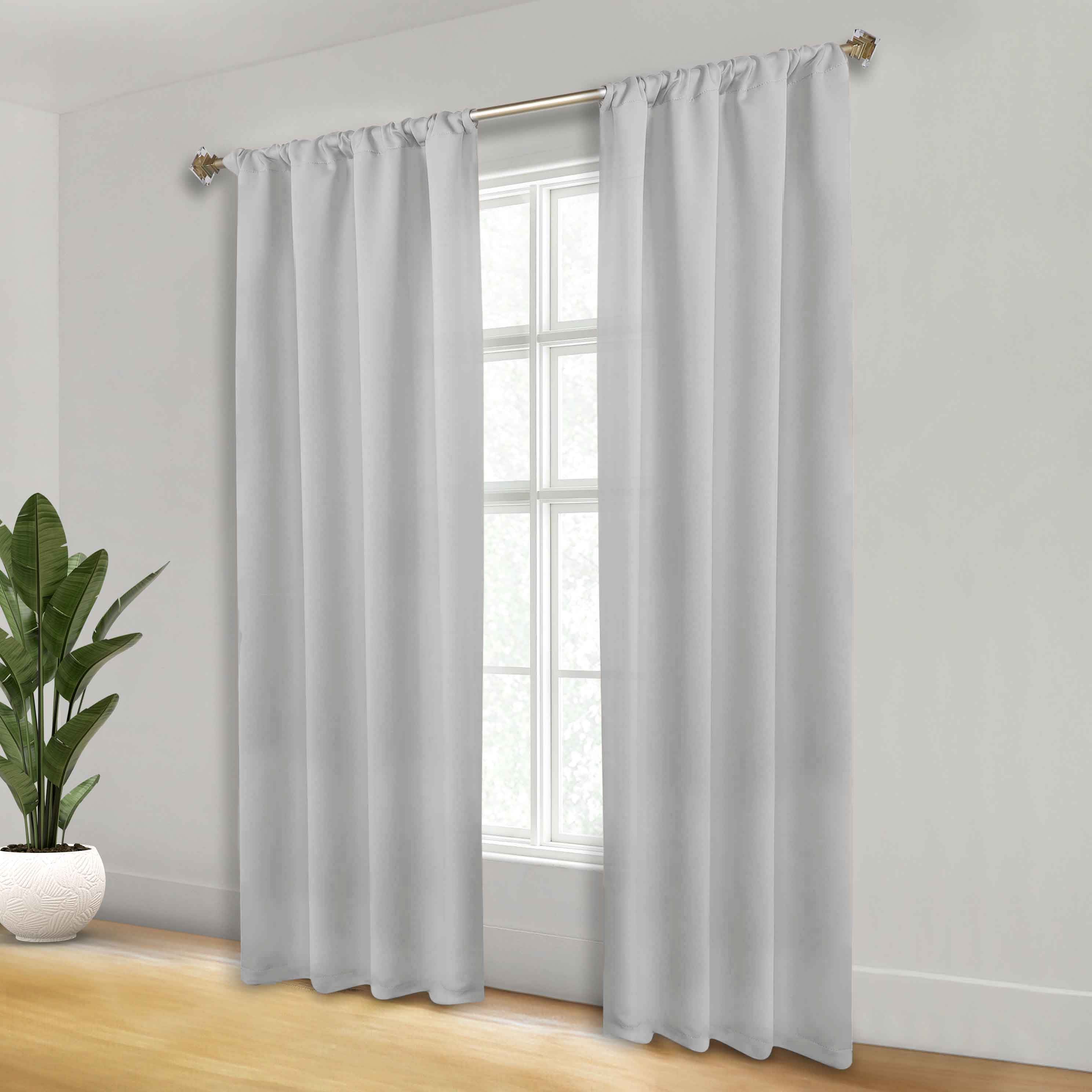 Solid Machine Washable Room Darkening Blackout Curtains, Set of 2 - Blue Nile Mills