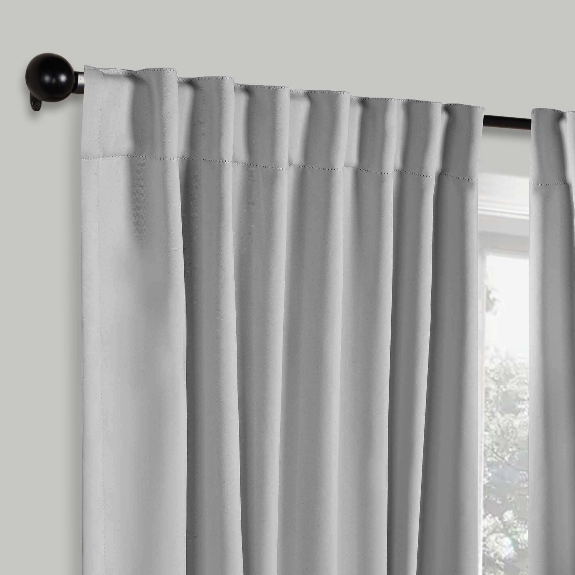 Solid Room Darkening Blackout Curtains with Back Tabs, Set of 2 - Blue Nile Mills