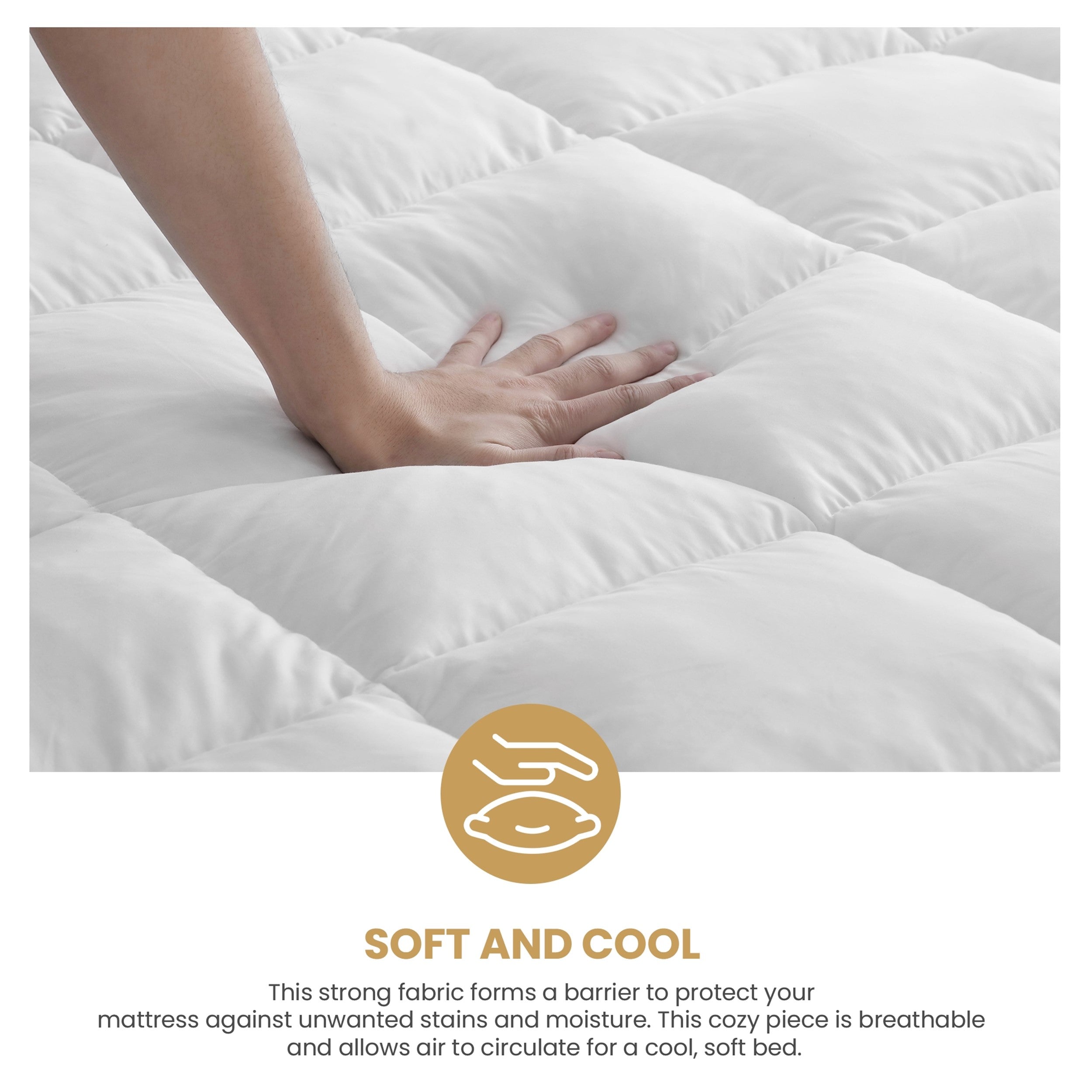 Hypoallergenic Down Alternative 2 Inch Deep Mattress Topper Cover - Blue Nile Mills