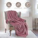 Fleece Plush Medium Weight Fluffy Decorative Blanket Or Throw - Mauve