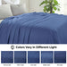 Jena Cotton Textured Chevron Lightweight Woven Blanket - Medium Blue