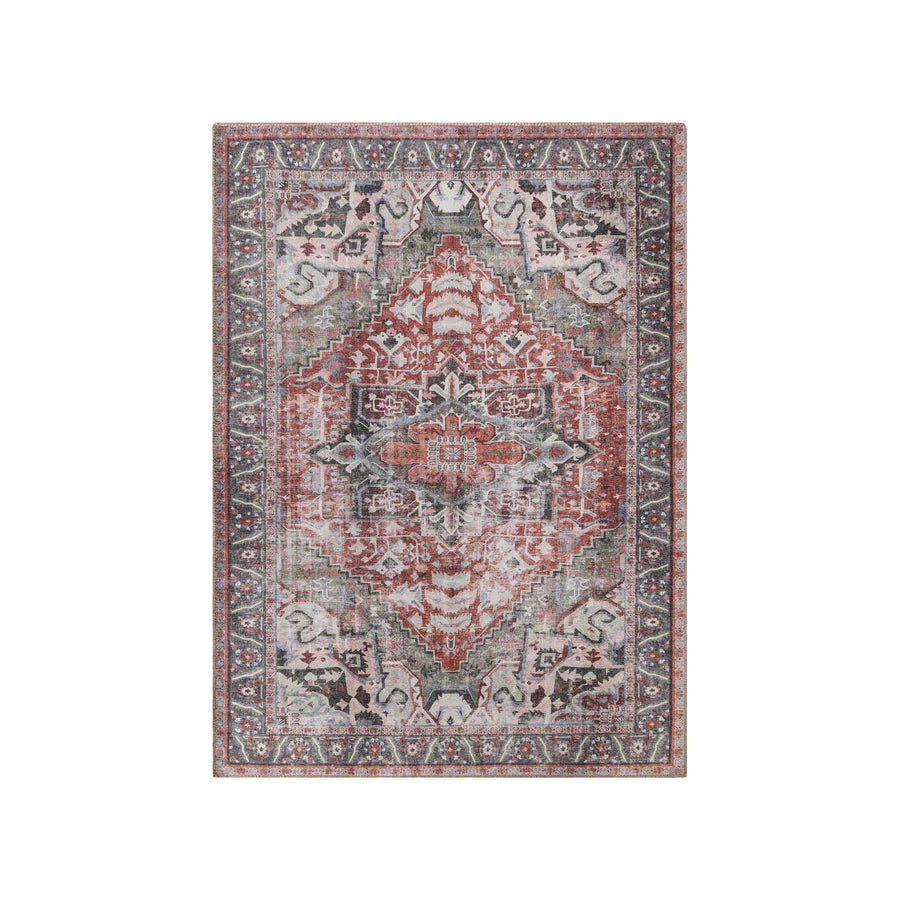 Mesa Rustic Medallion Border Indoor Area Rug or Runner Rug - Blue Nile Mills