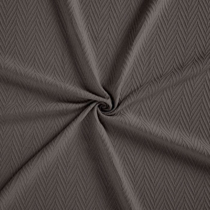 All-Season Chevron Cotton Bed Blanket & Sofa Throw -Charcoal