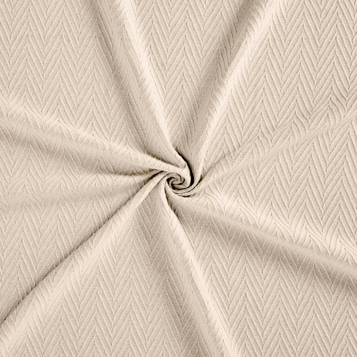All-Season Chevron Cotton Bed Blanket & Sofa Throw -Ivory
