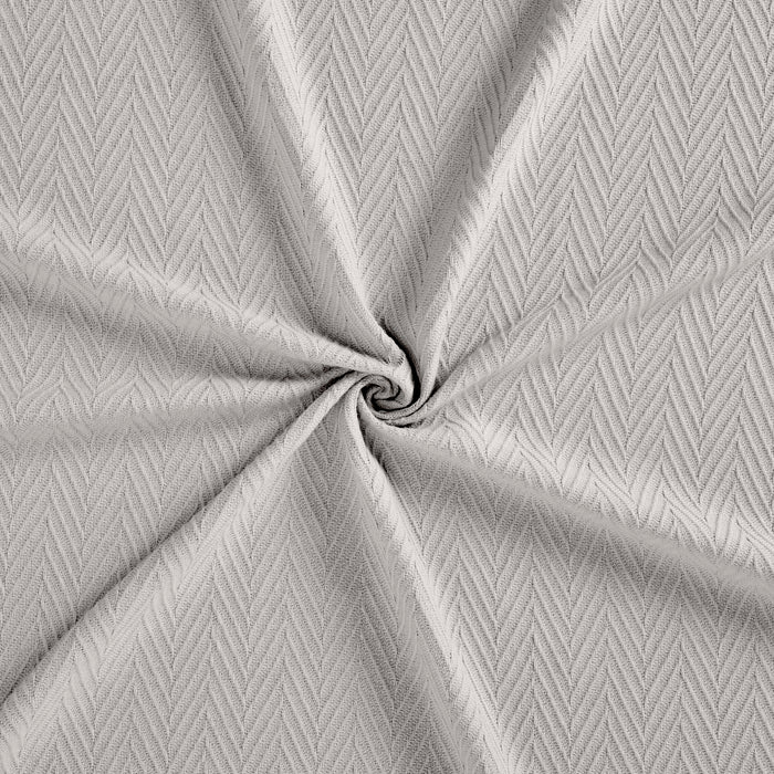 All-Season Chevron Cotton Bed Blanket & Sofa Throw -Silver