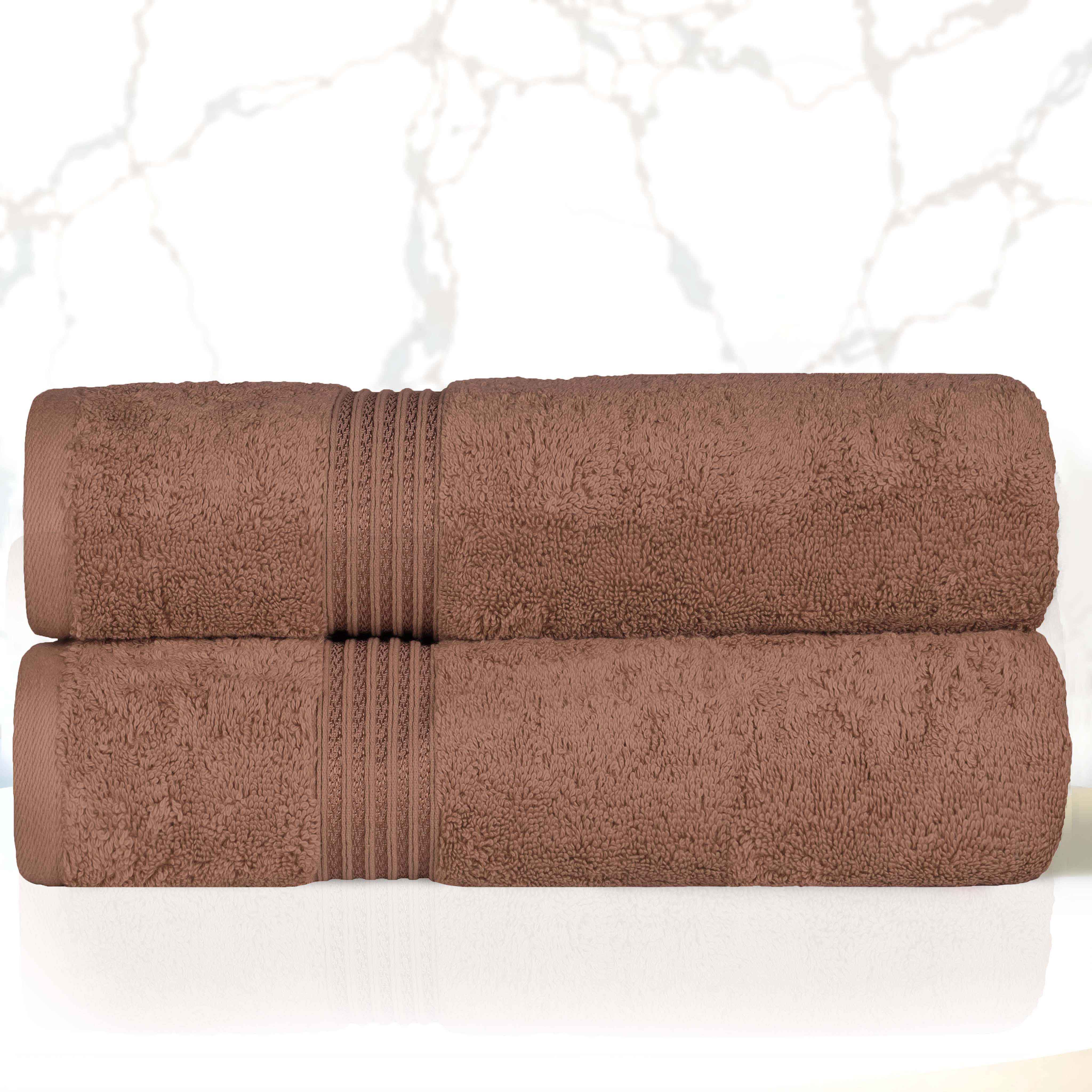 Egyptian Cotton Highly Absorbent Solid Ultra Soft Bath Towel Set of 2 - Blue Nile Mills