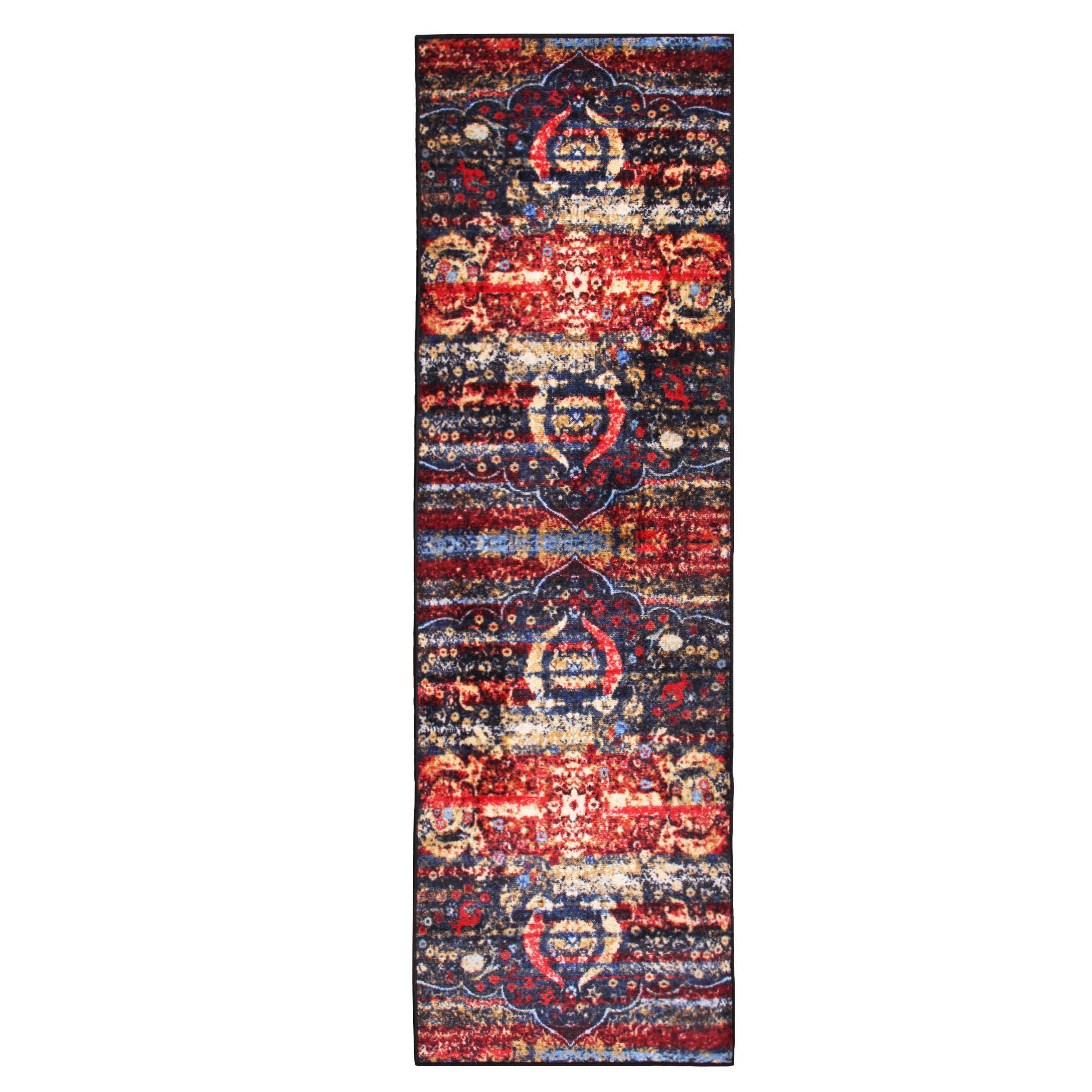 Oswell Medallion Non-Slip Washable Indoor Area Rug or Runner - Blue Nile Mills