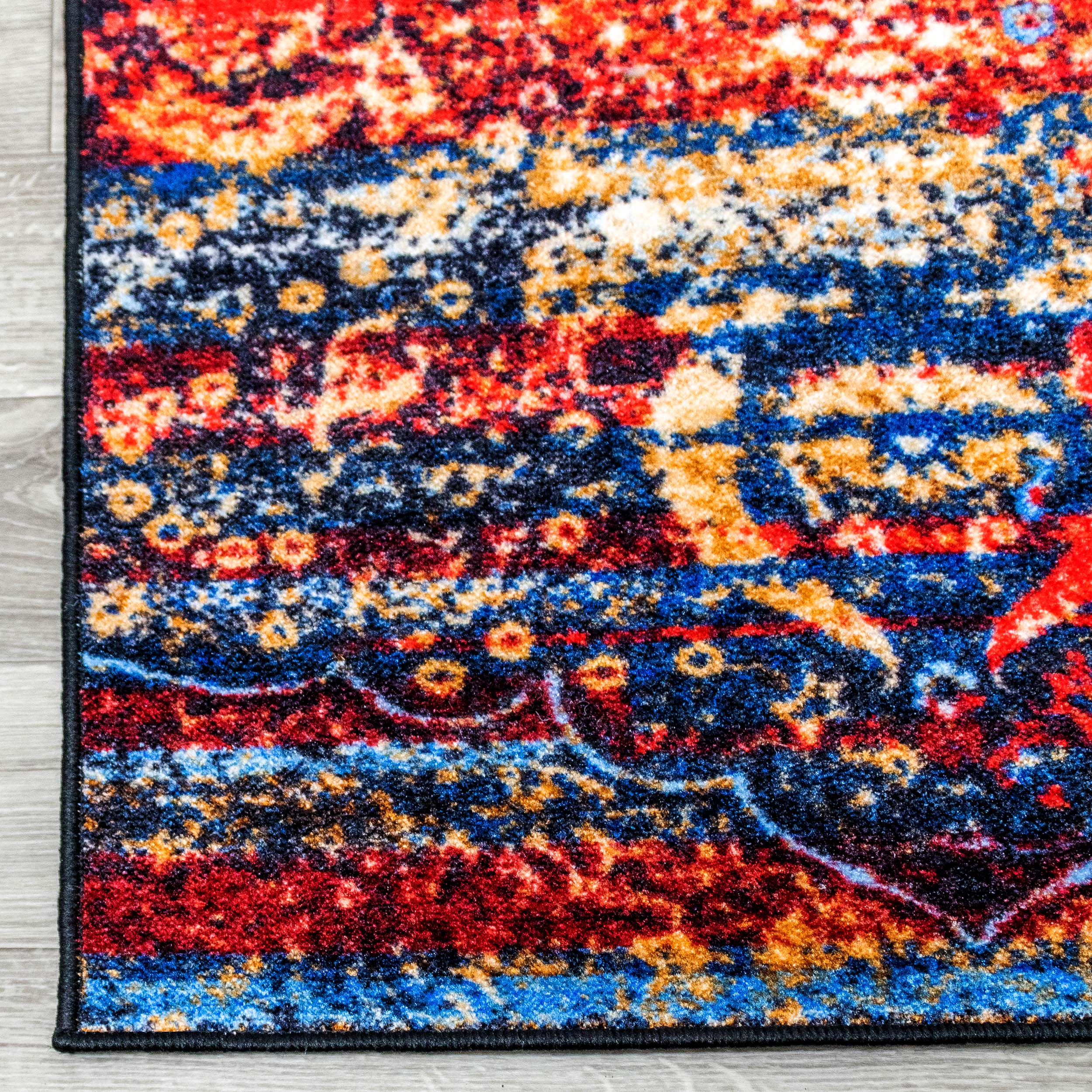 Oswell Medallion Non-Slip Washable Indoor Area Rug or Runner - Blue Nile Mills