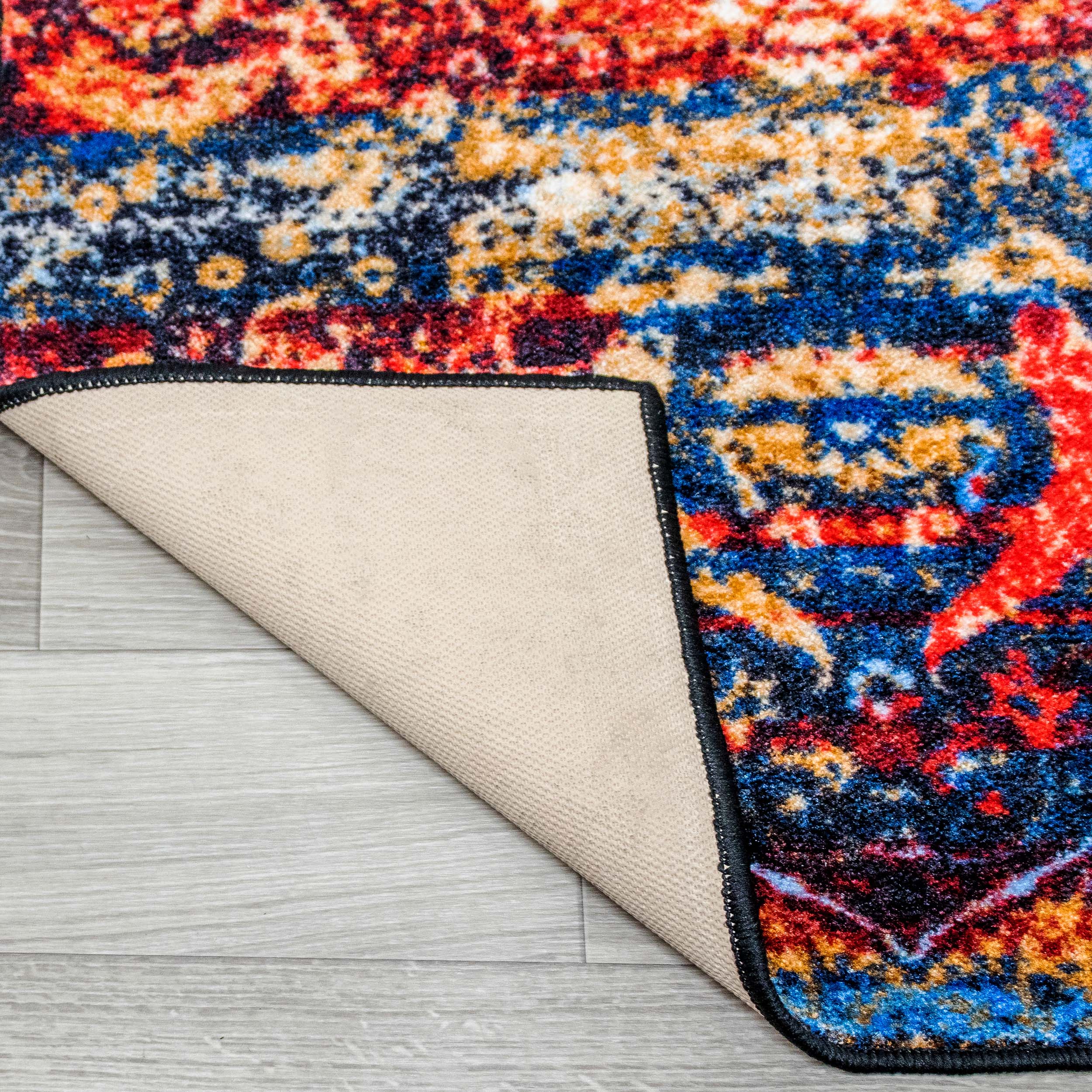 Oswell Medallion Non-Slip Washable Indoor Area Rug or Runner - Blue Nile Mills