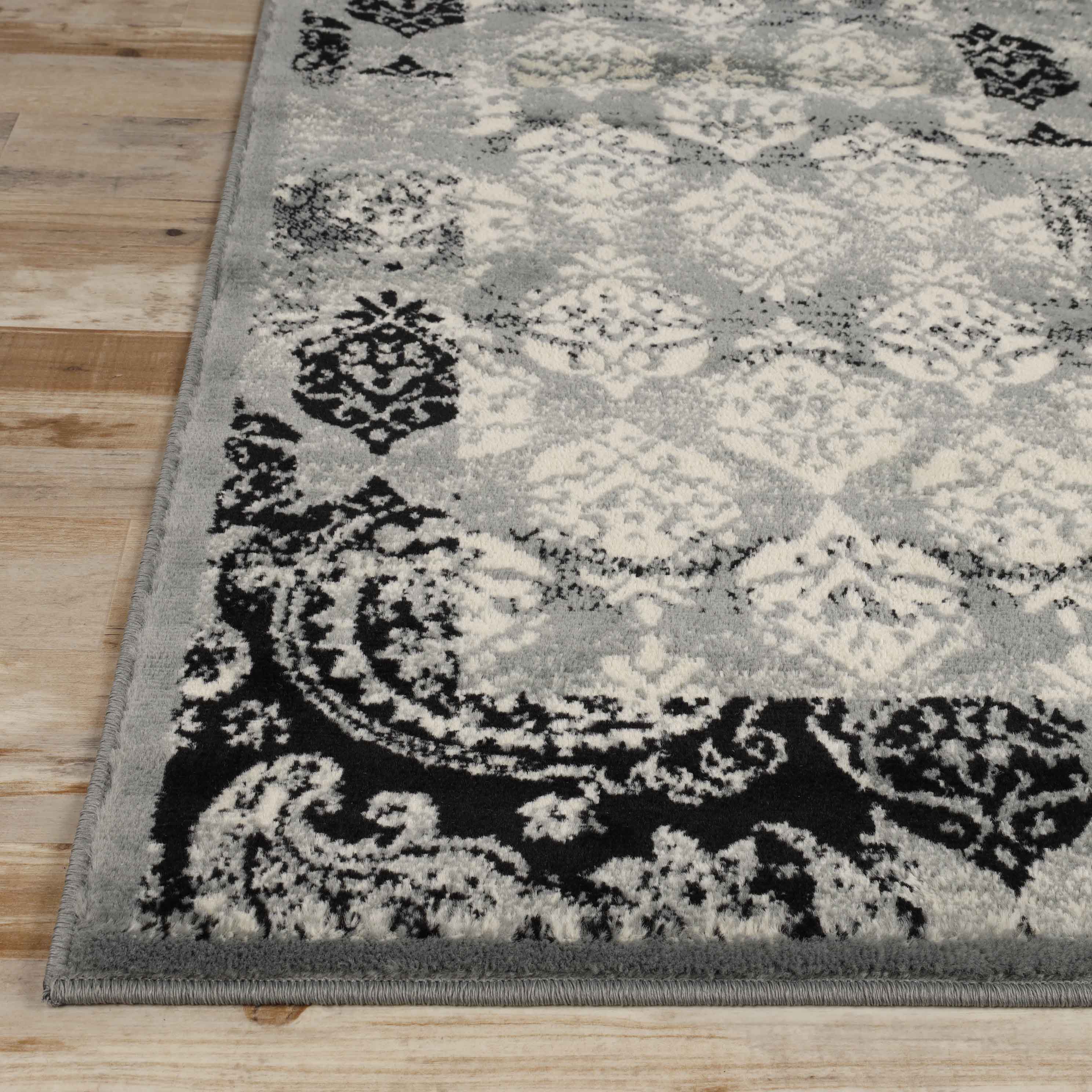 Mystique Modern Damask Indoor Area Rugs Or Runner - Blue Nile Mills