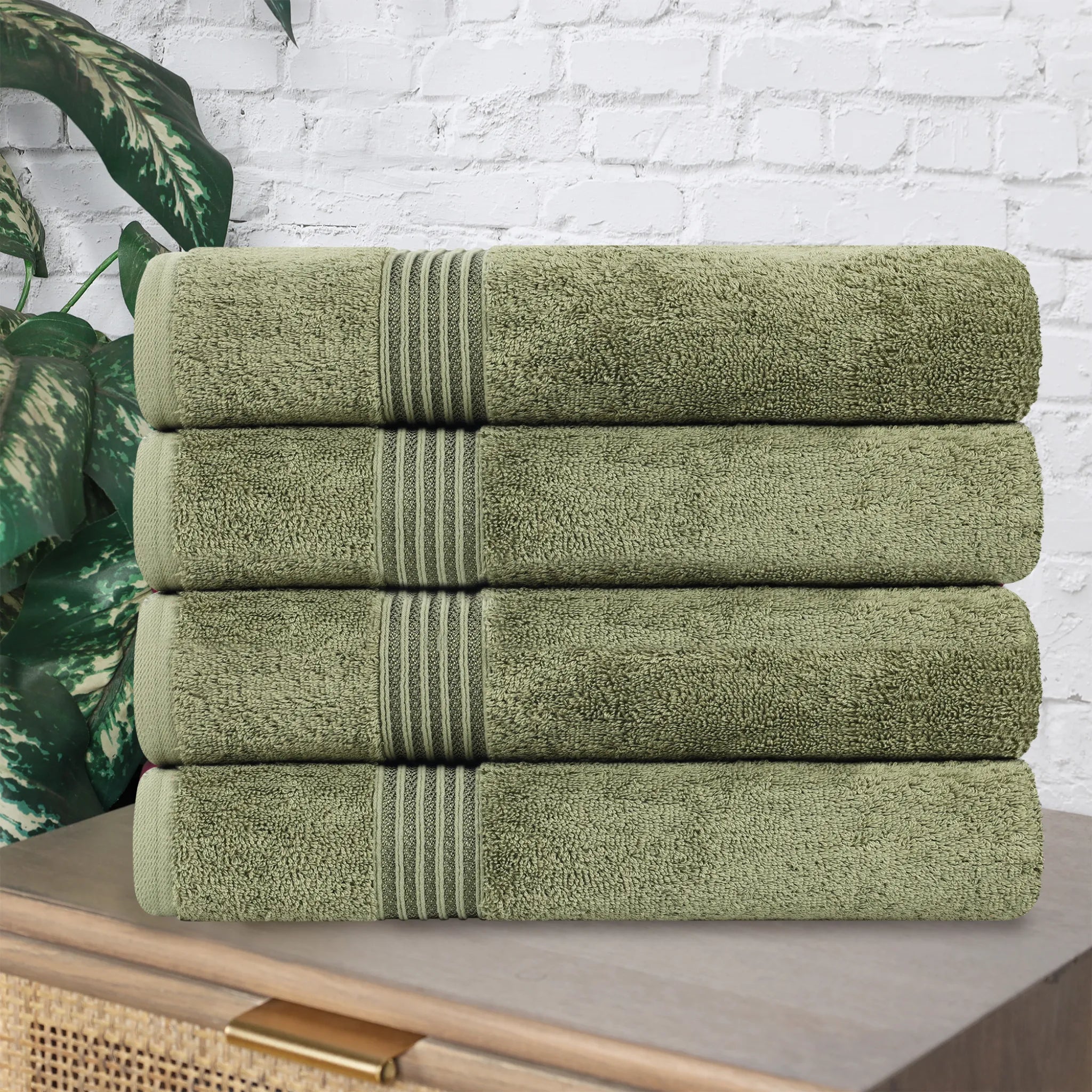 Heritage Egyptian Cotton Solid Bath Towel Set of 4 - Blue Nile Mills