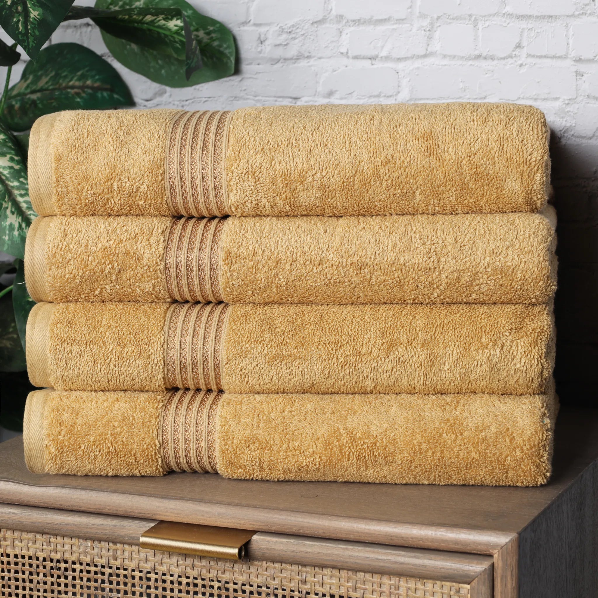 Heritage Egyptian Cotton Solid Bath Towel Set of 4 - Blue Nile Mills