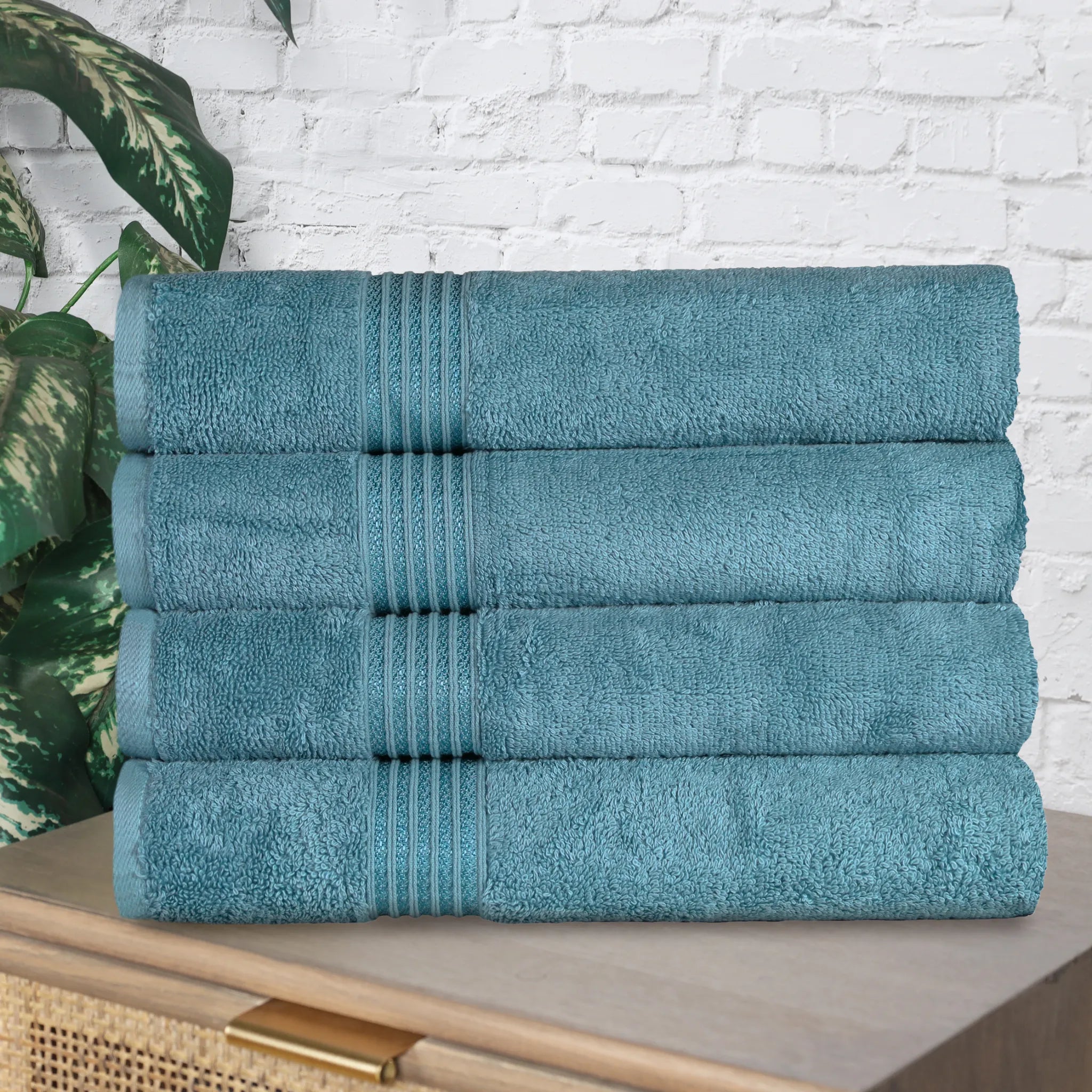 Heritage Egyptian Cotton Solid Bath Towel Set of 4 - Blue Nile Mills