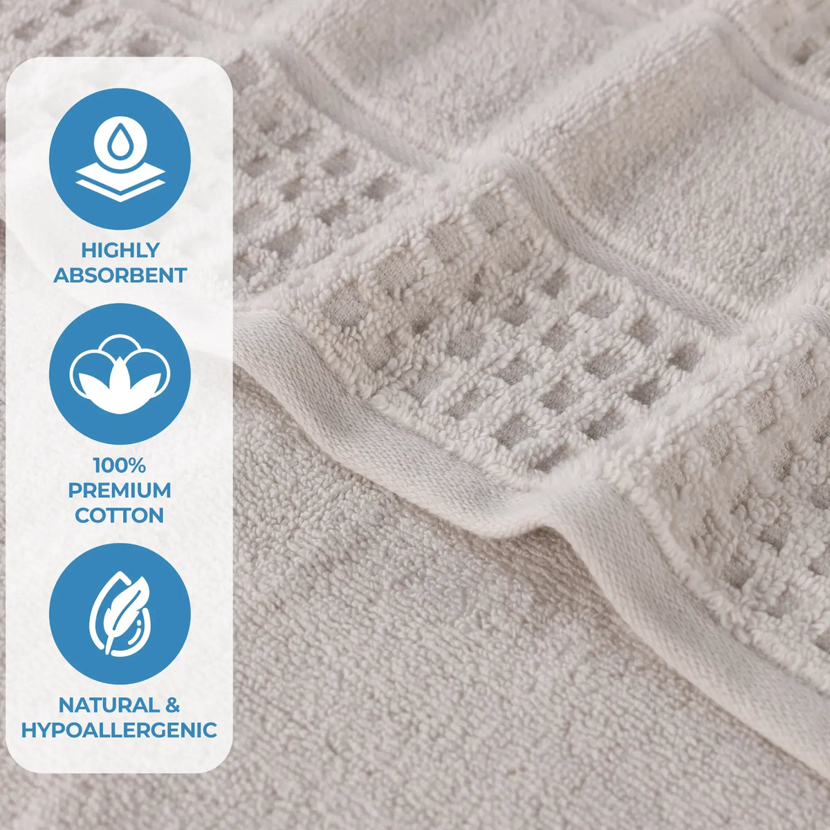 Superior Napa Cotton Absorbent Medium Weight Bath Towels, Set of 2