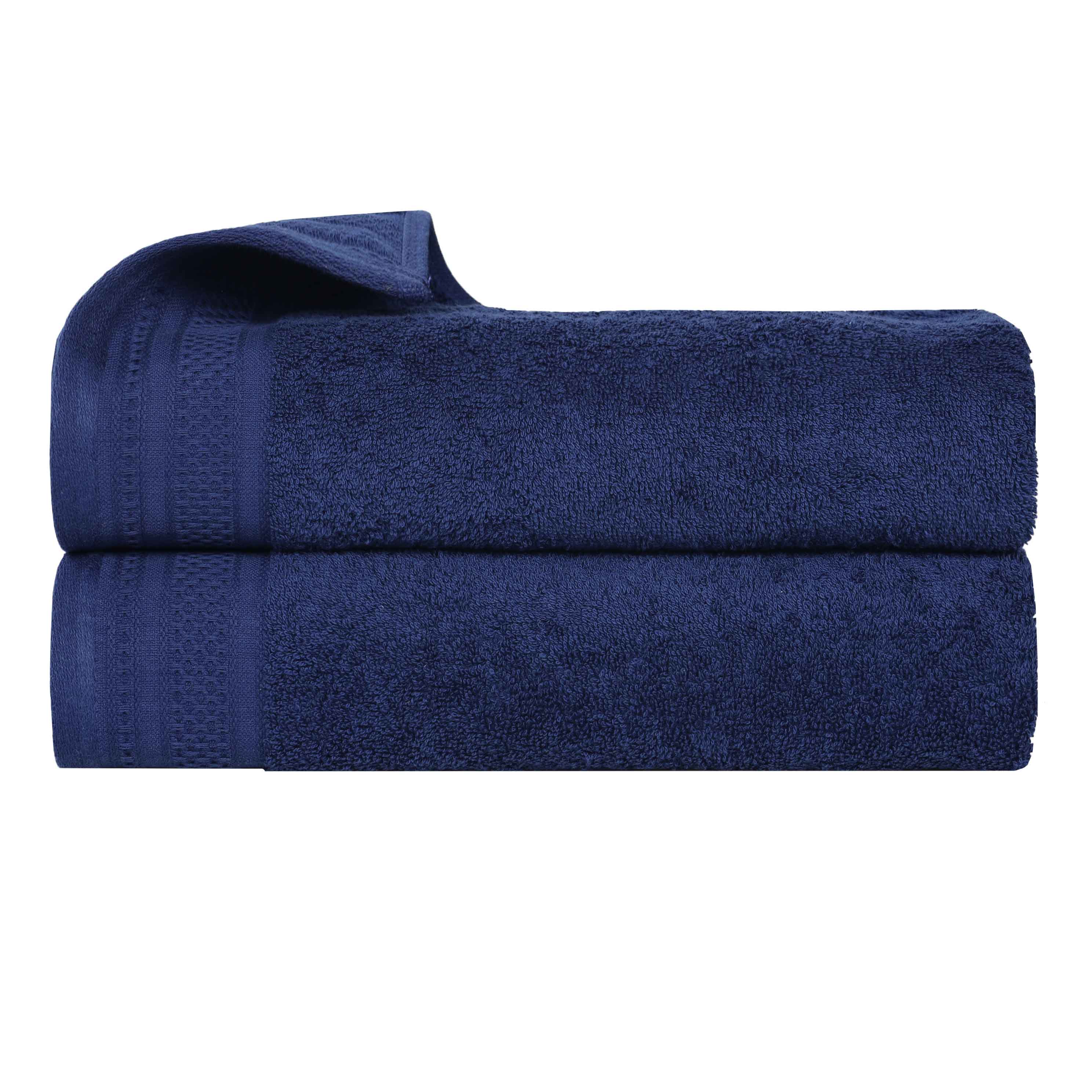 Honeycomb Textured Waffle Border Luxury Cotton Bath Sheets, Set of 2 - Blue Nile Mills