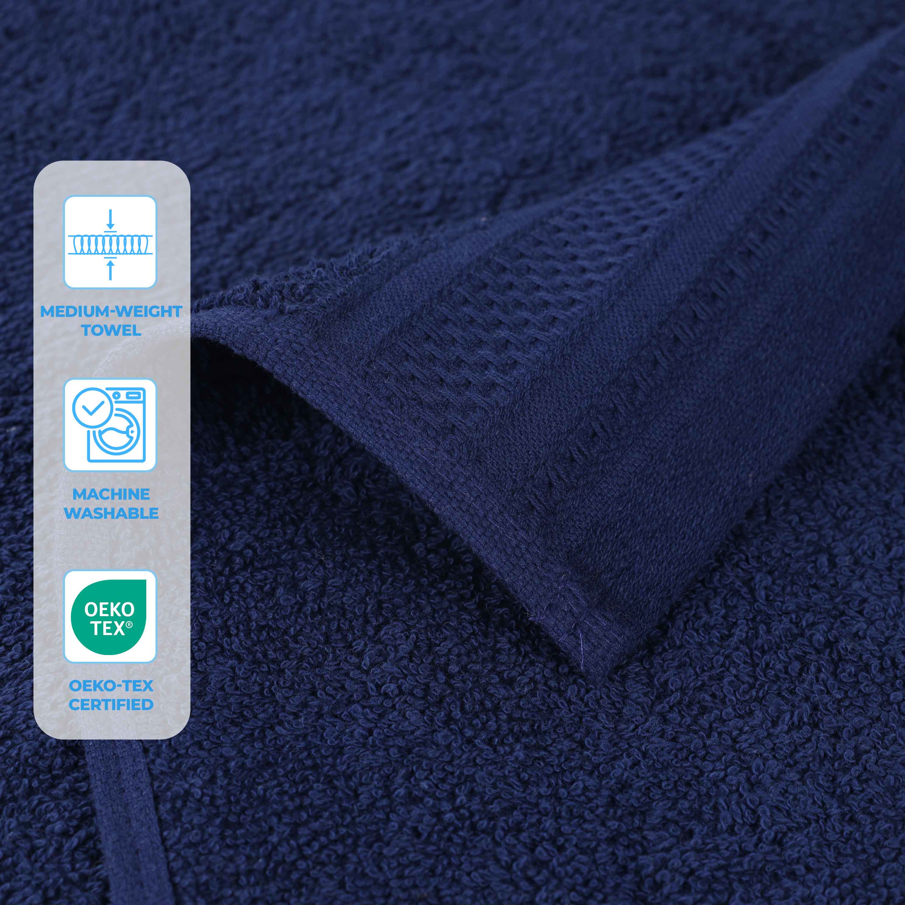 Honeycomb Textured Waffle Border Luxury Cotton Bath Sheets, Set of 2 - Blue Nile Mills