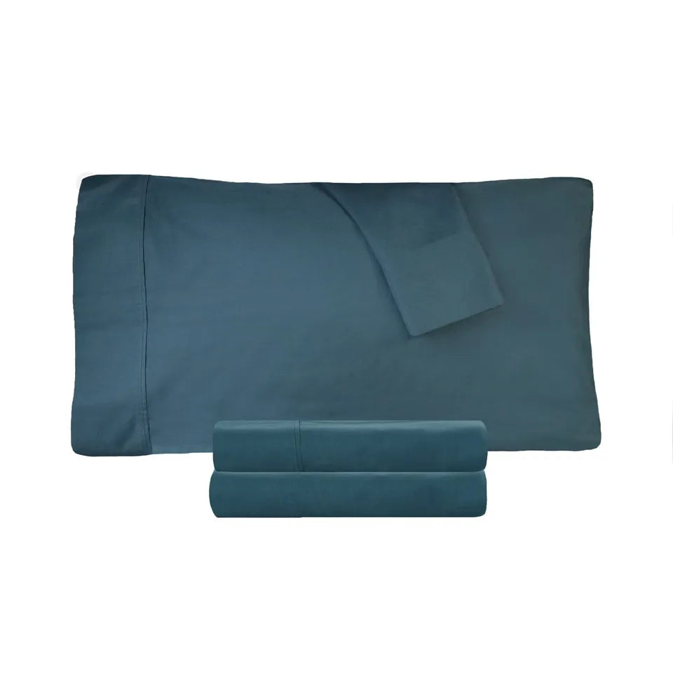 300 Thread Count Cotton Percale Solid Pillowcase Set - Blue Nile Mills