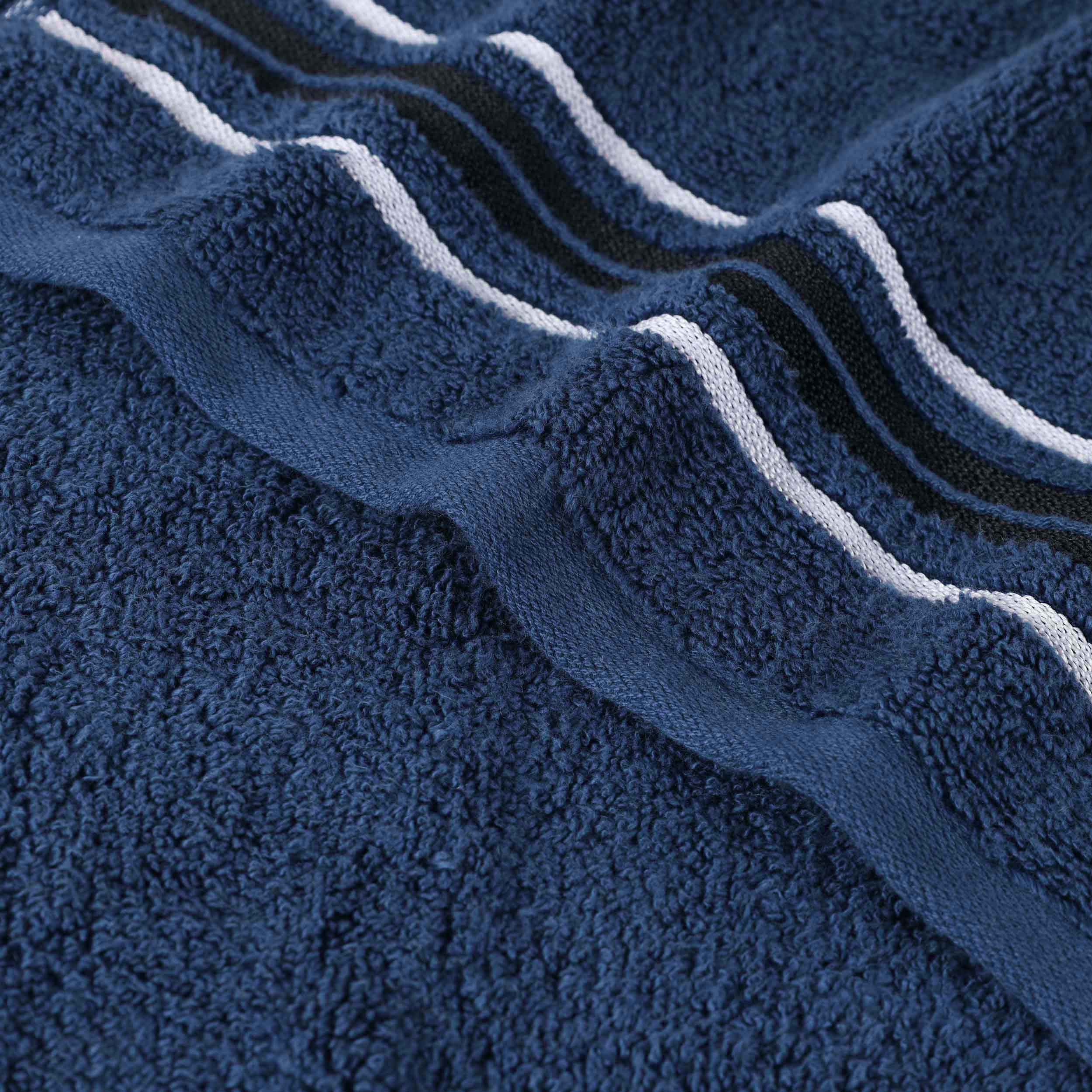 Sadie Zero Twist Cotton Solid and Jacquard Floral Hand Towel Set of 6 - Blue Nile Mills