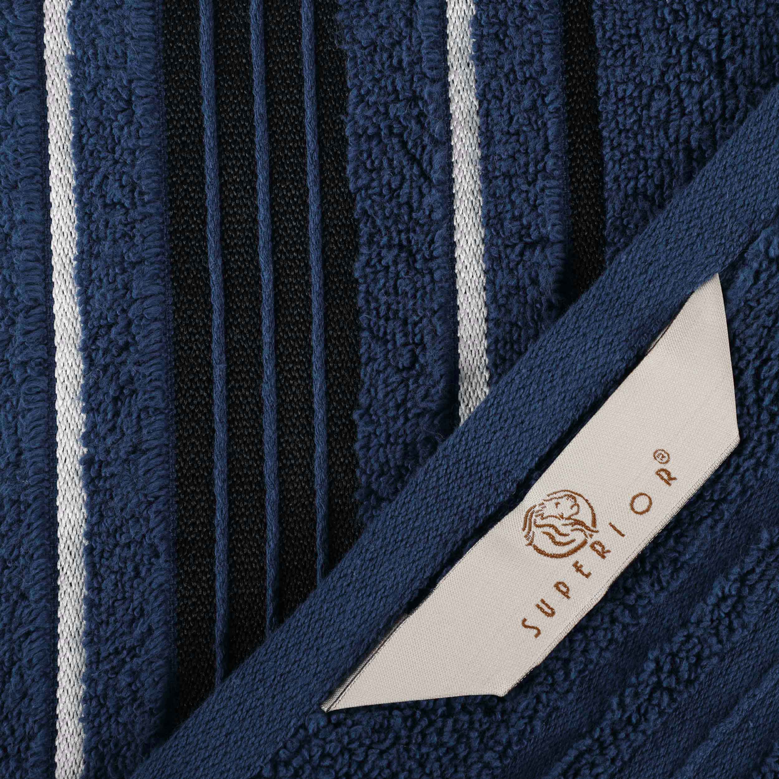 Sadie Zero Twist Cotton Solid and Jacquard Floral Hand Towel Set of 6 - Blue Nile Mills