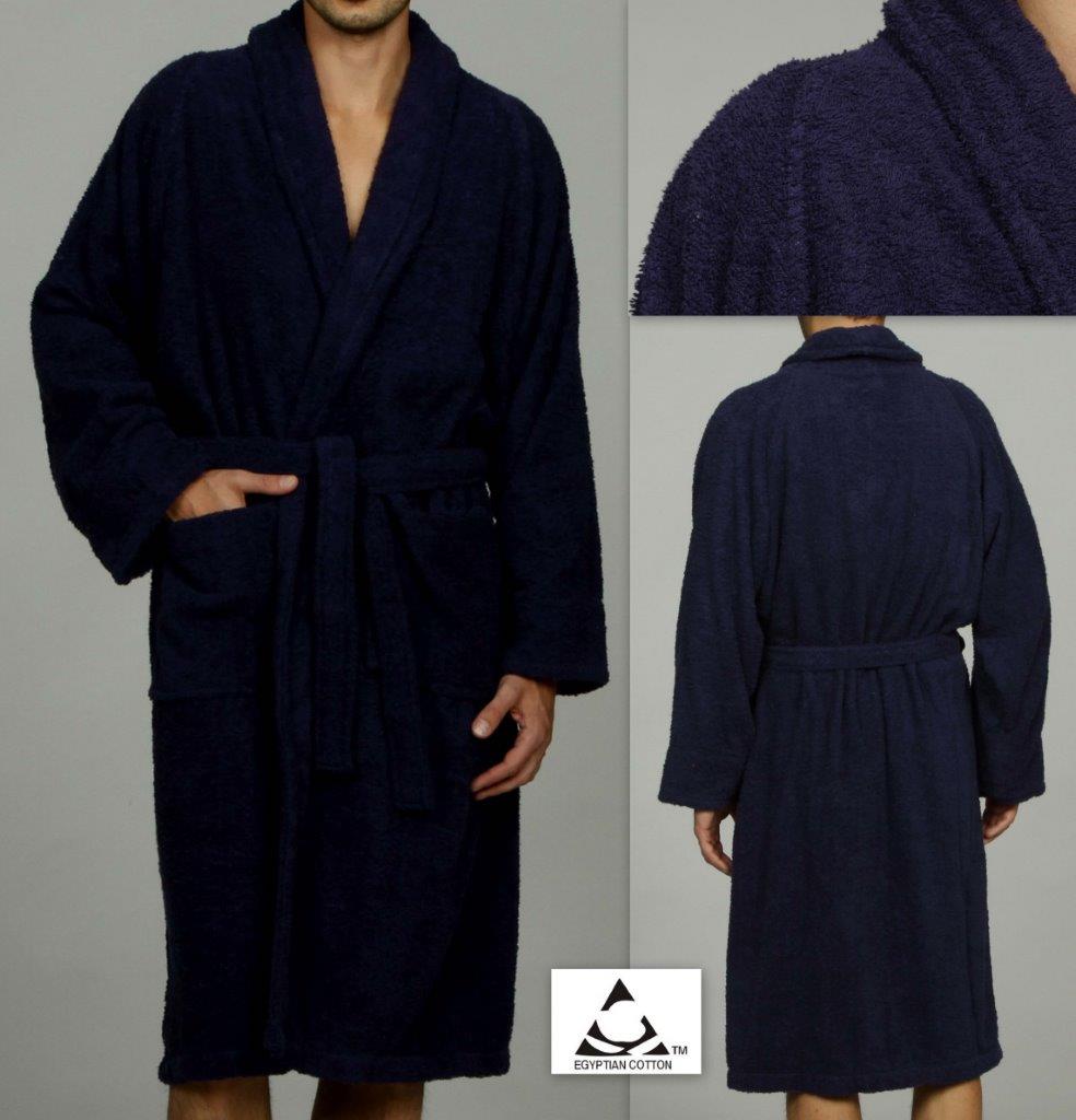 Cotton Ultra Soft Terry Adult Unisex Lightweight Luxury Bathrobe - Blue Nile Mills