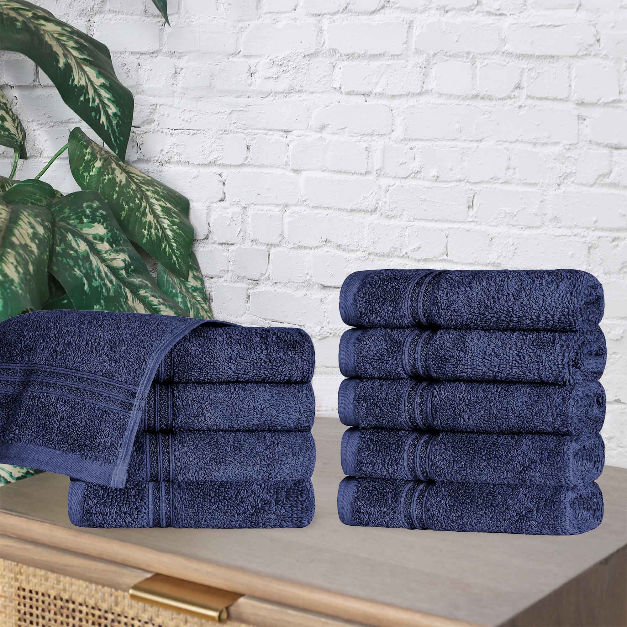 Egyptian Cotton Solid Face Towel Set of 10 - Blue Nile Mills