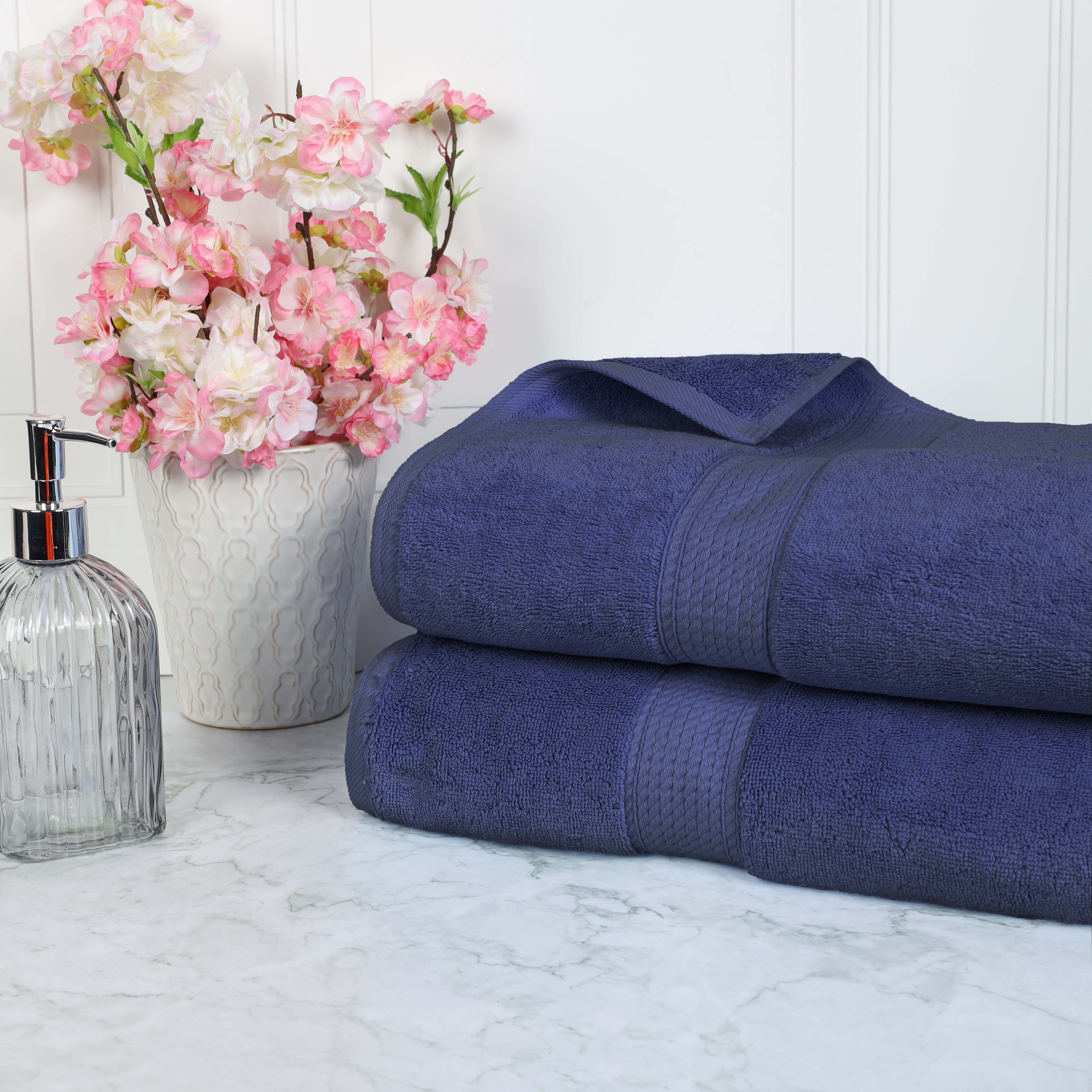 Egyptian Cotton Pile Plush Heavyweight Luxury Soft Bath Sheet Set of 2 - Blue Nile Mills