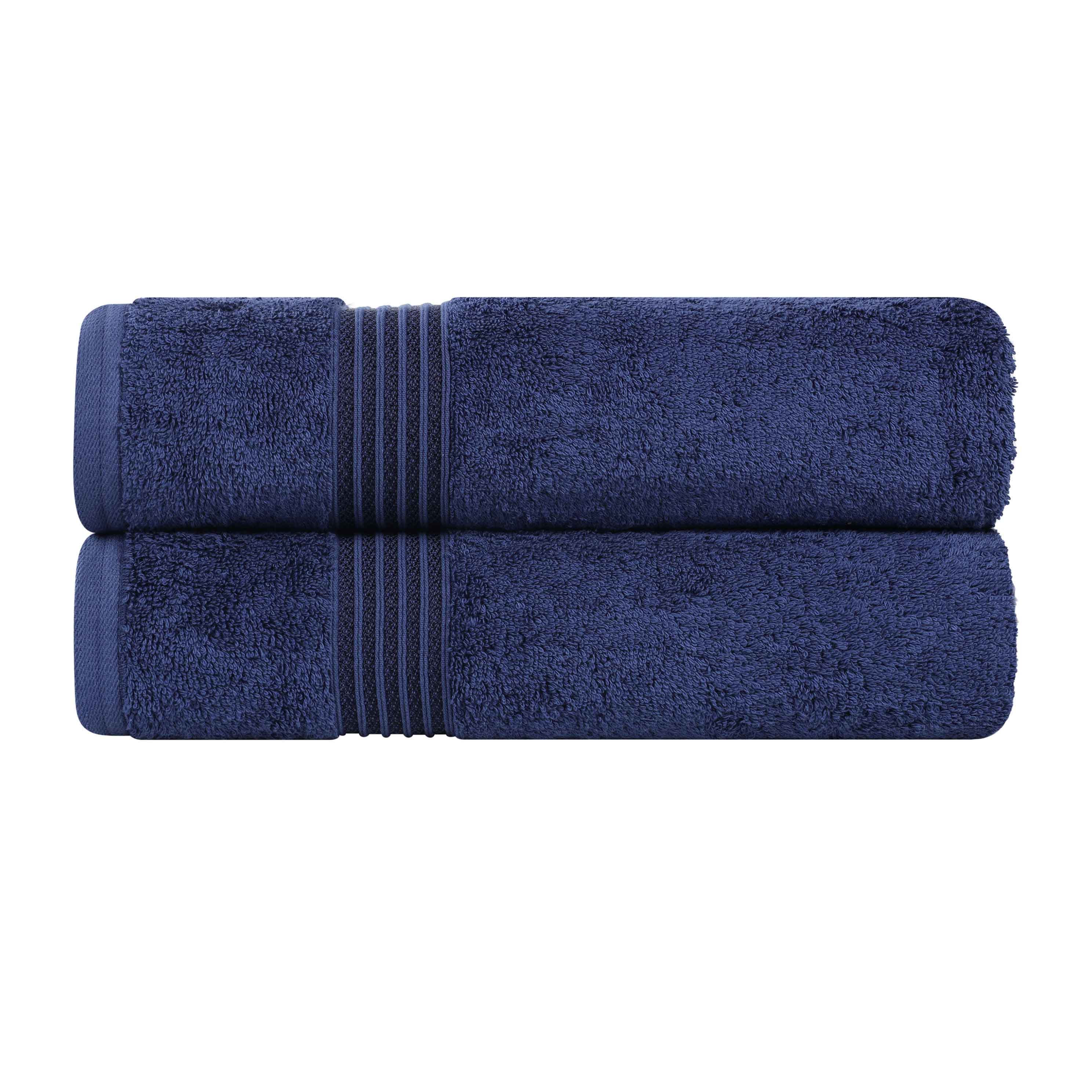 Egyptian Cotton Highly Absorbent Solid Ultra Soft Bath Towel Set of 2 - Blue Nile Mills