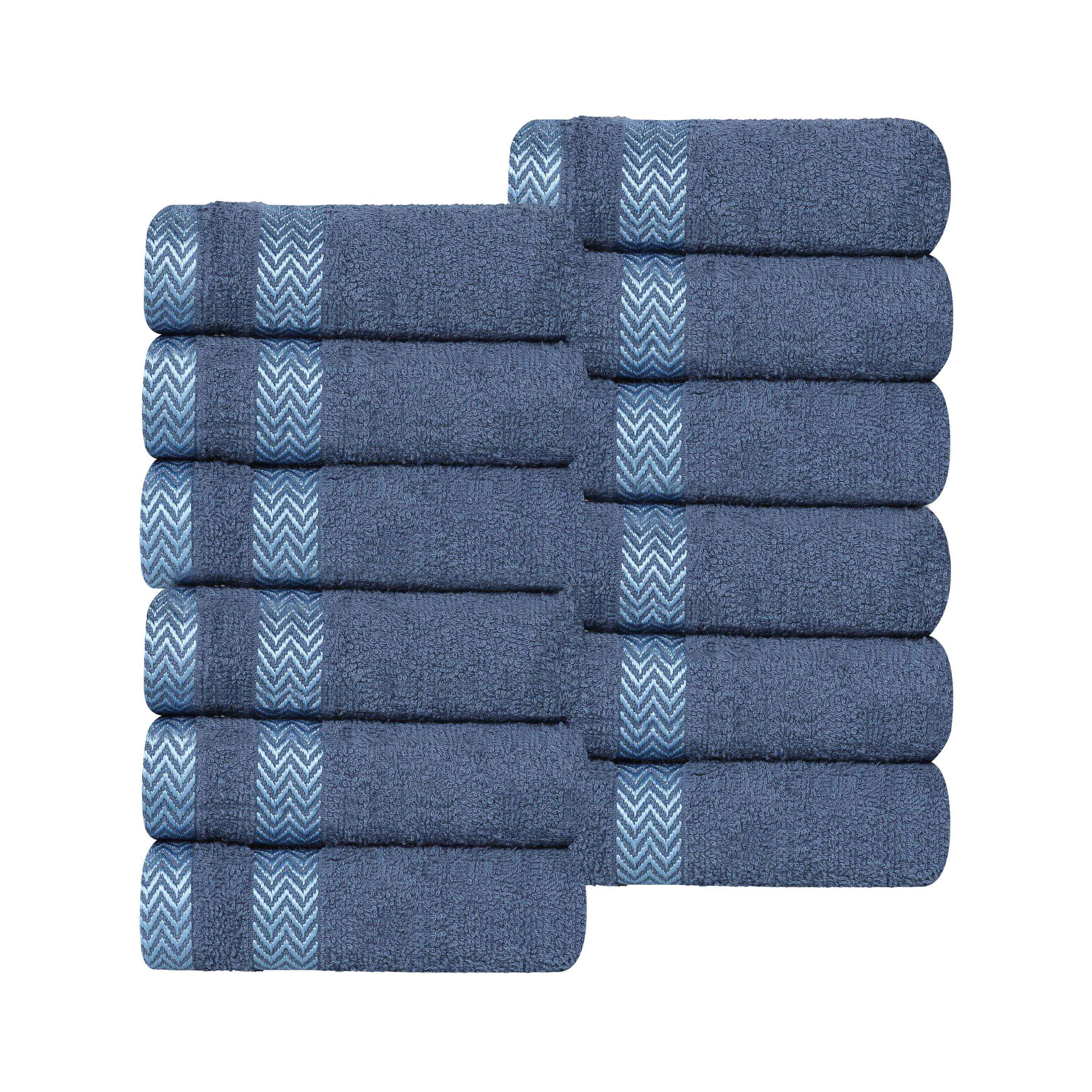 Hays Cotton Medium Weight Face Towel Washcloth Set of 12 - Blue Nile Mills